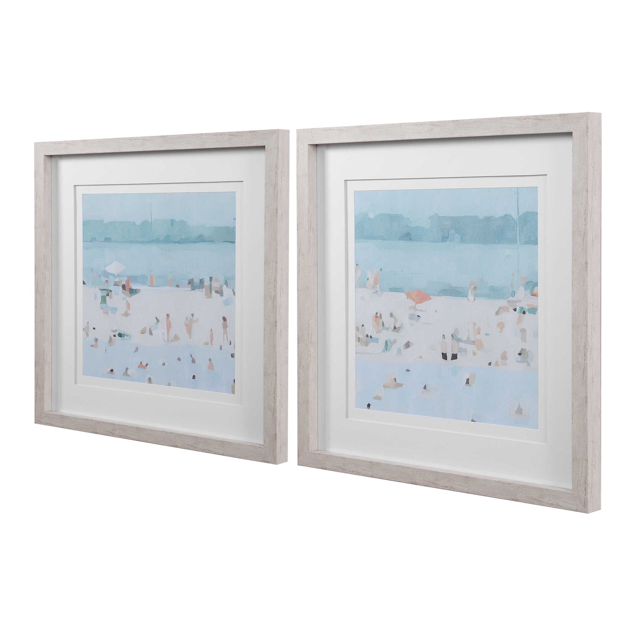 Sea Glass Sandbar - Framed Prints (Set of 2) - Light Blue - Image 2