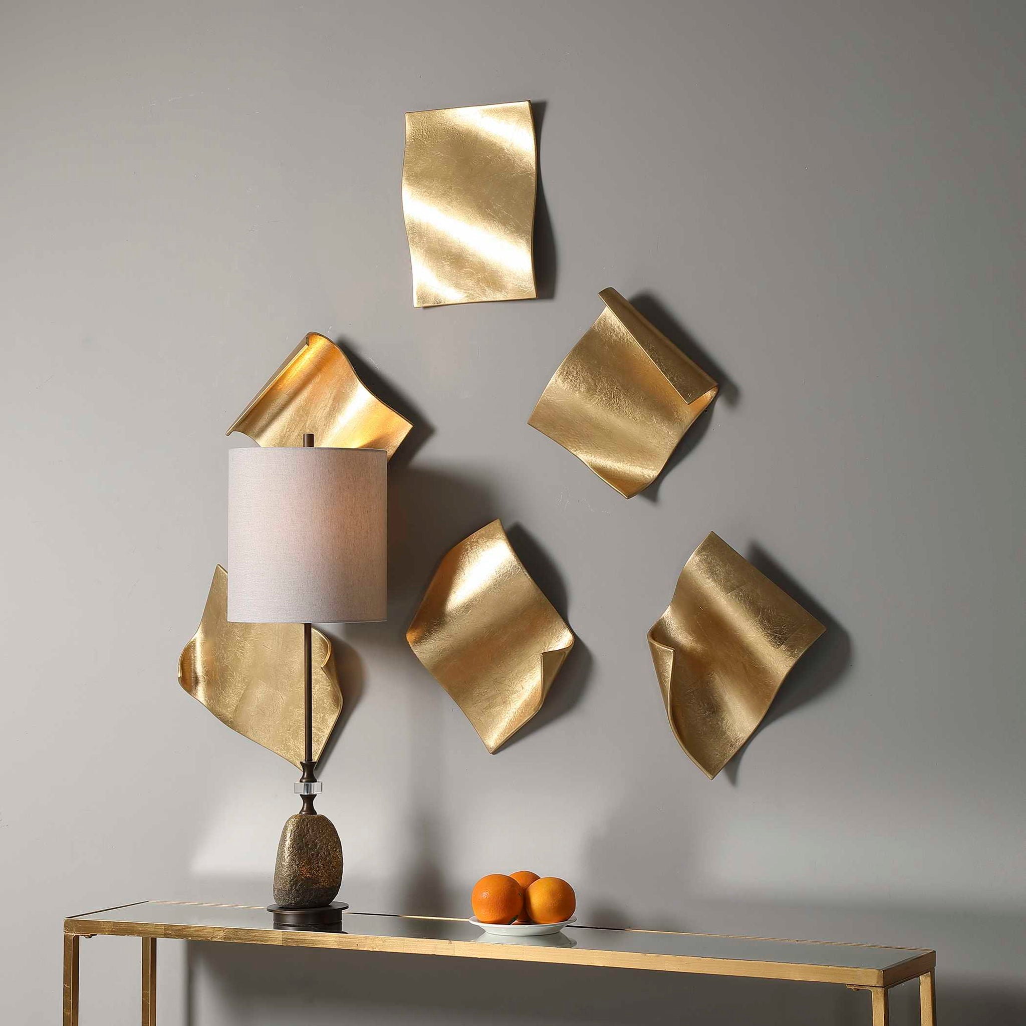 Fluttering Pages - Wall Decor (Set of 6) - Gold - Image 2