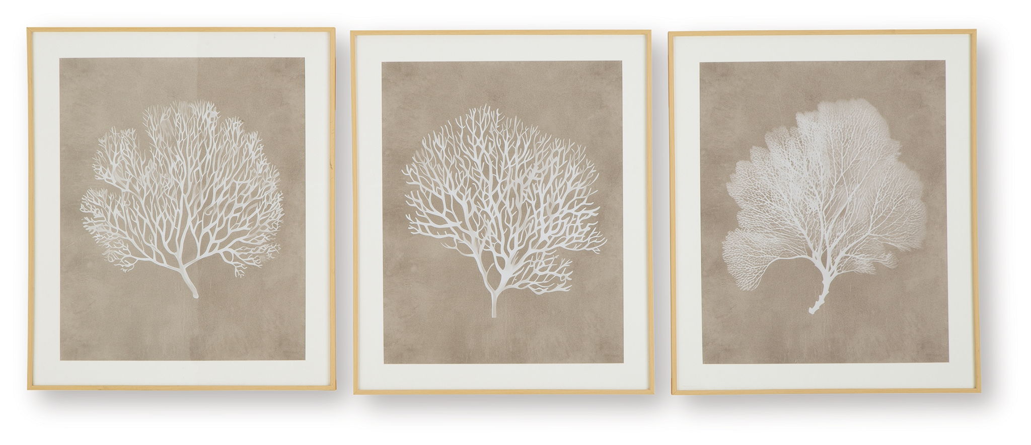 Hendridge – Wall Art Set (Set of 3) – Taupe / White