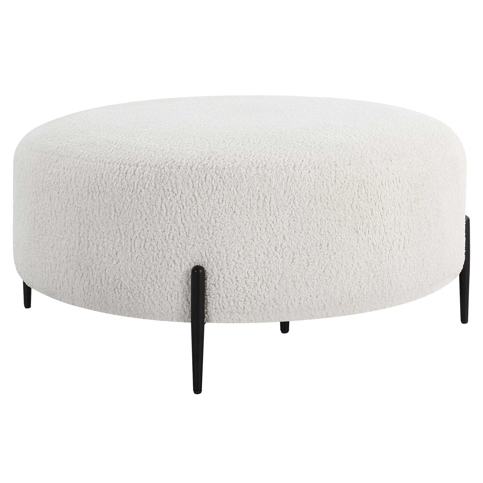 Arles - Large Plush Ottoman - White - Image 2