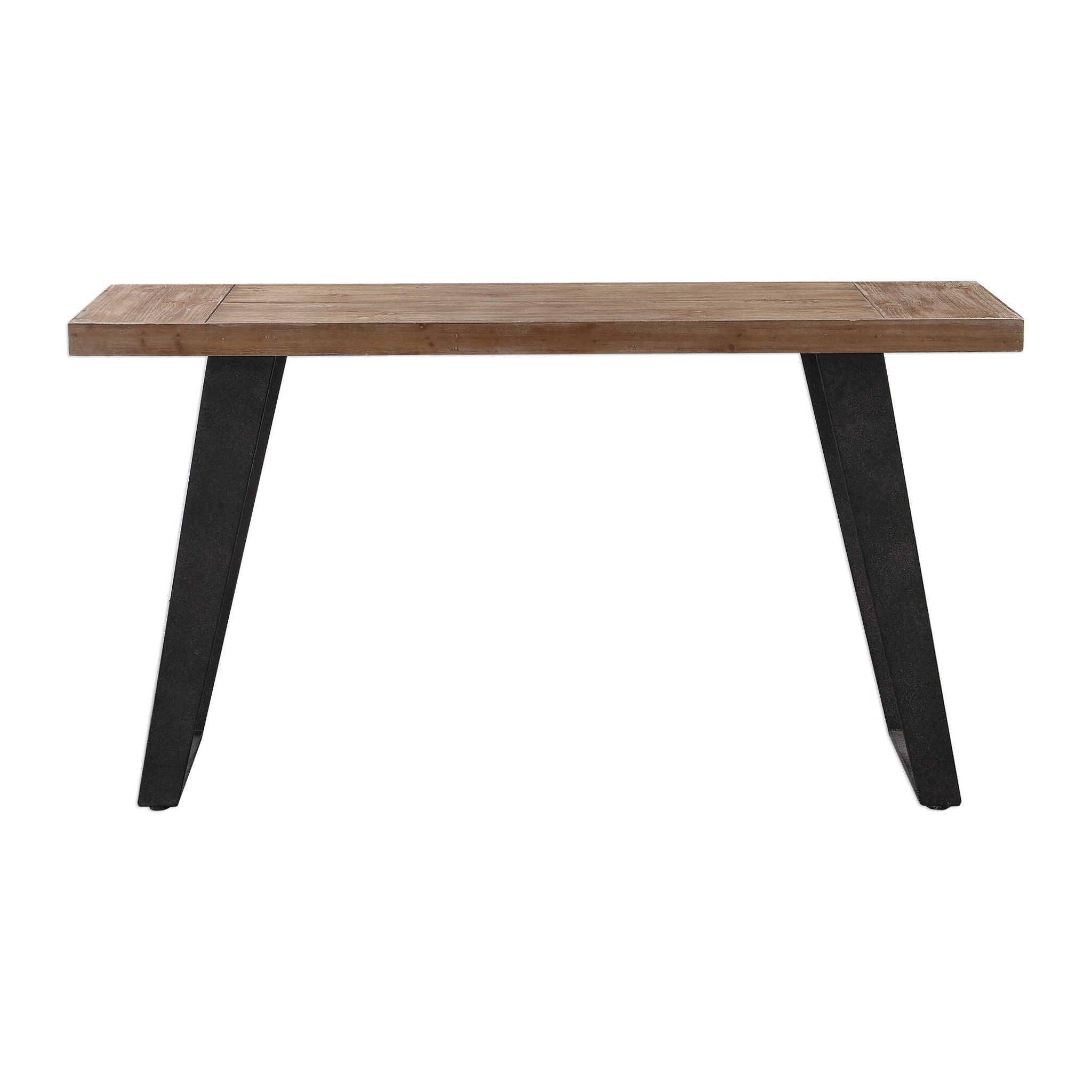 Freddy - Weathered Console Table - Light Brown & Black - Image 1