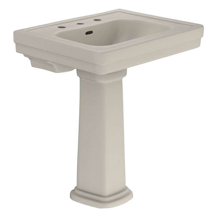 Pedestal Top Promenade Widespread 27-1/2 x 22-1/4 Inch Bone 8 Inch Spread