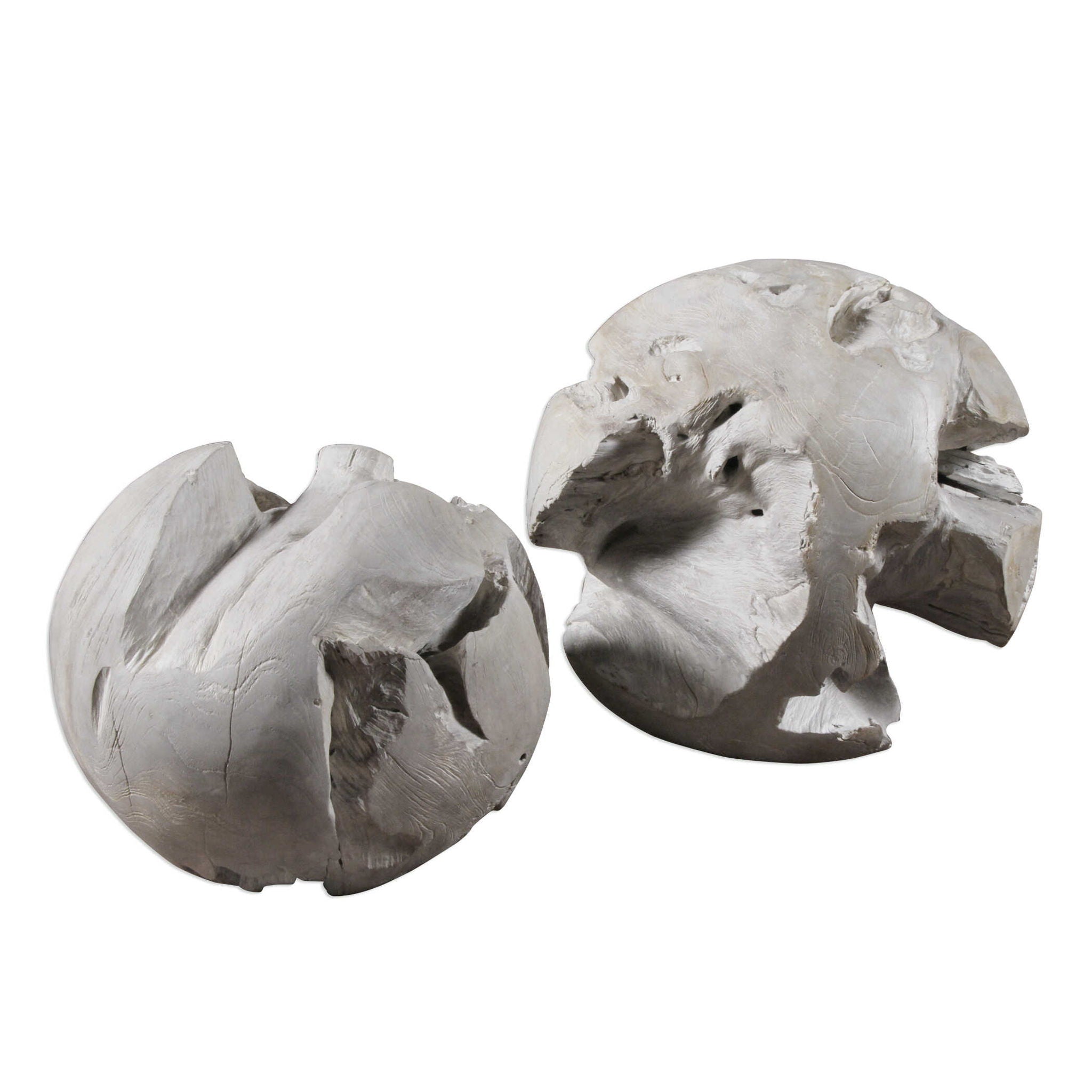 Ermanno - Teak Balls (Set of 2) - Pearl Silver - Image 1