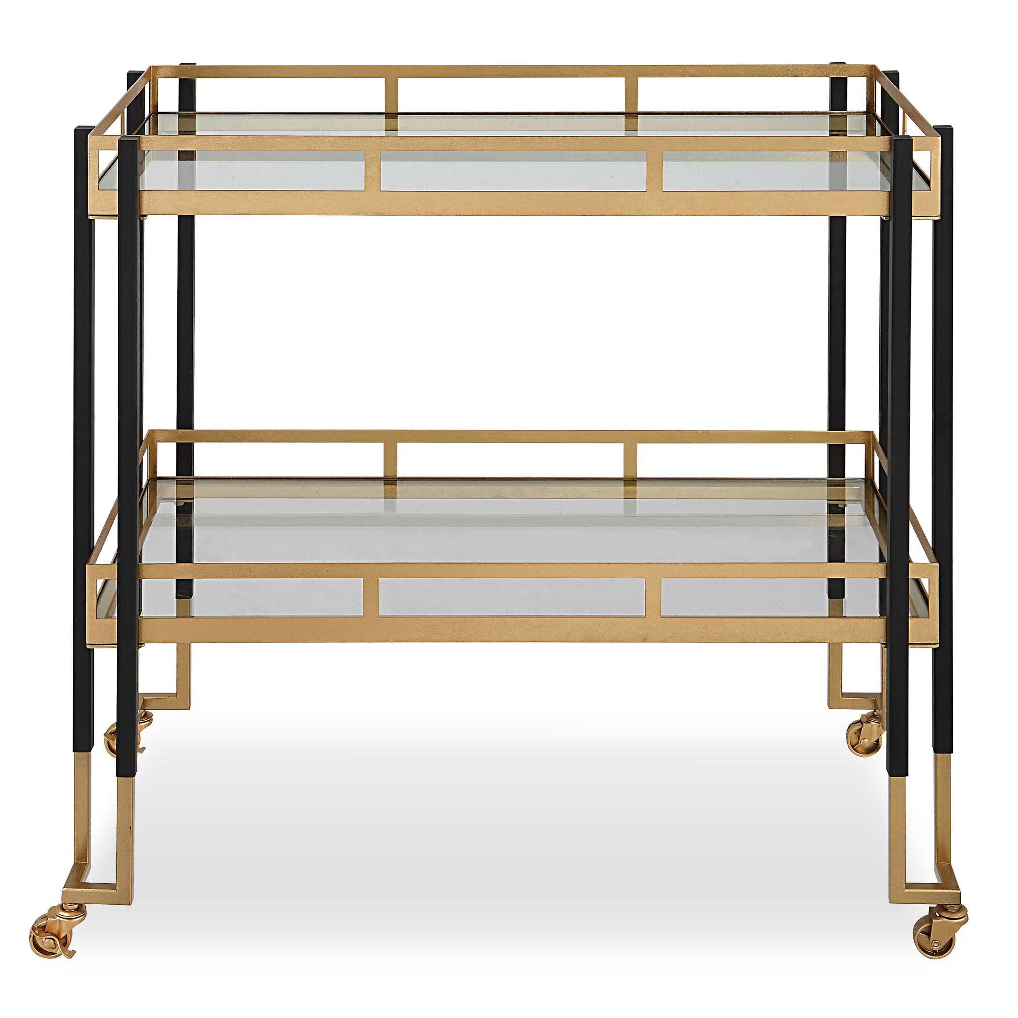 Kentmore – Modern Bar Cart – Gold