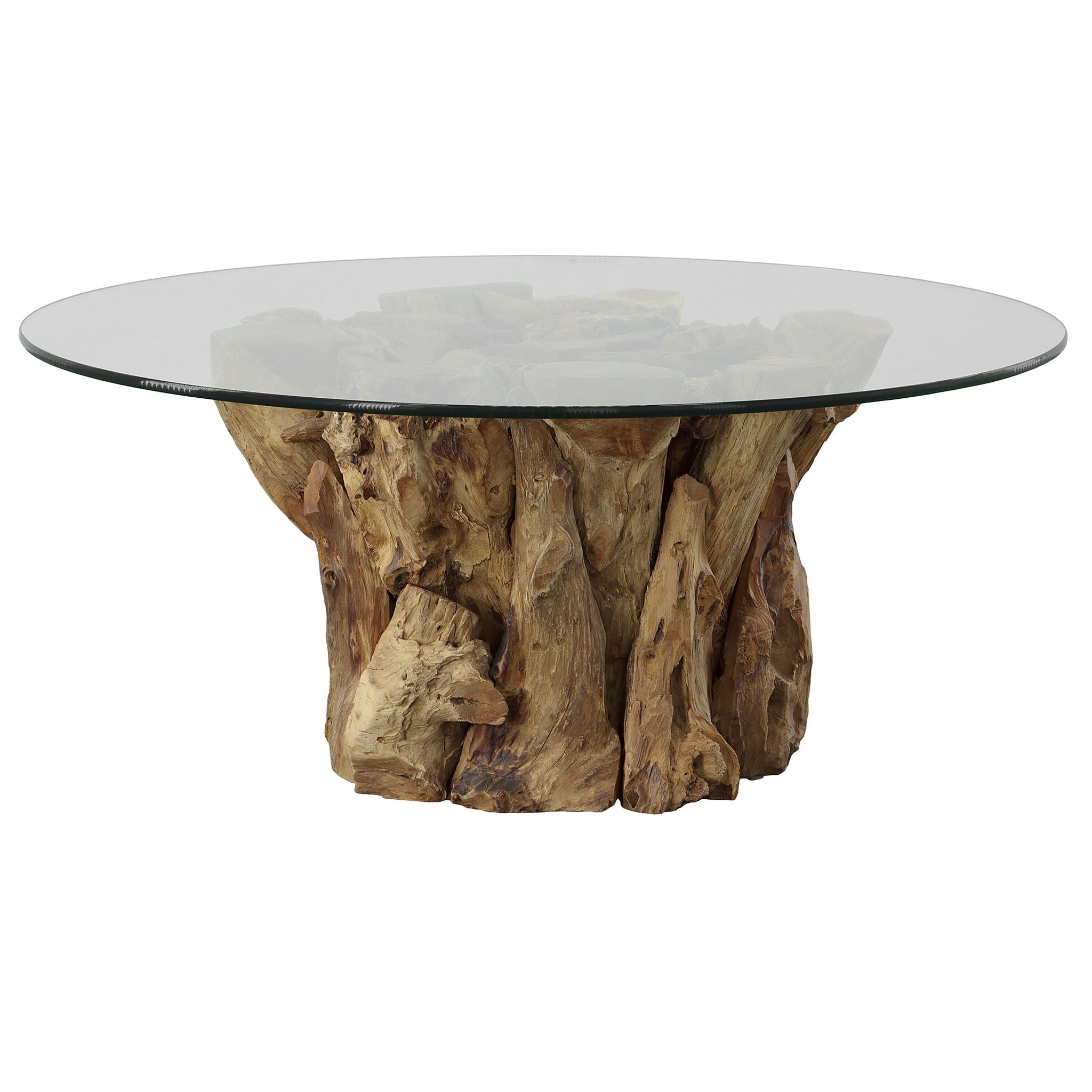 Driftwood - Glass Top Large Coffee Table - Image 1