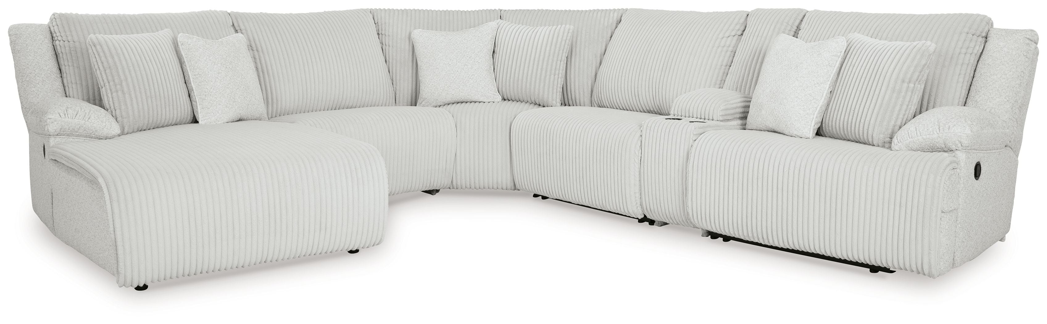 Top Tier – 6-Piece Reclining Sectional With Laf Chaise – Fabric – Alloy