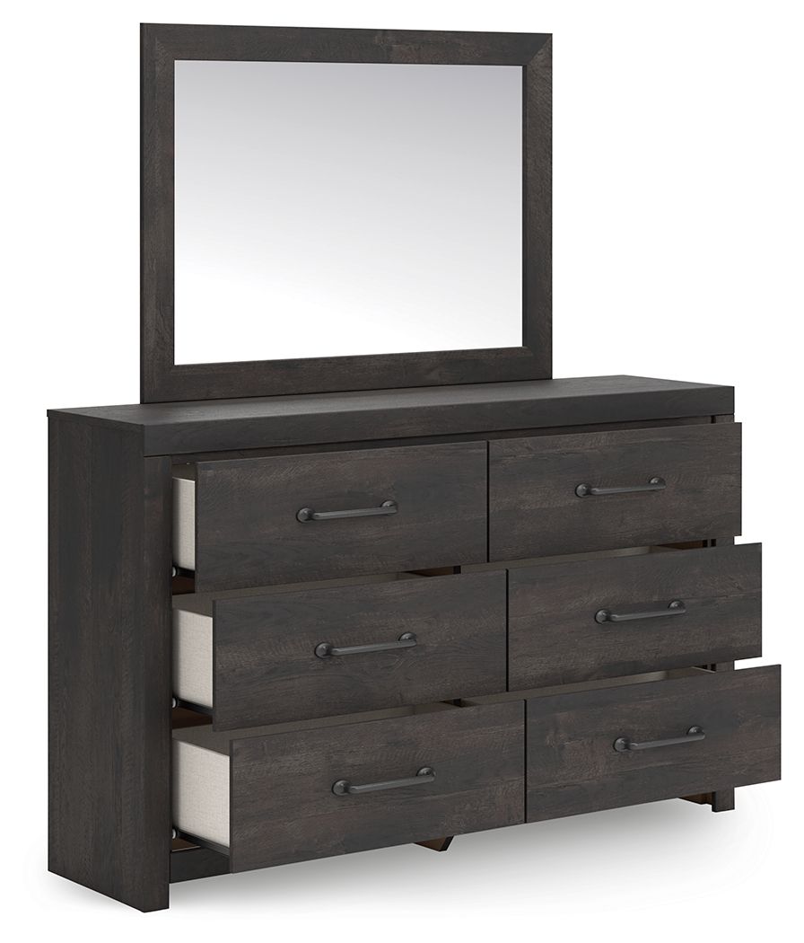 Hollivern - Dresser And Mirror - Dark Gray - Image 3