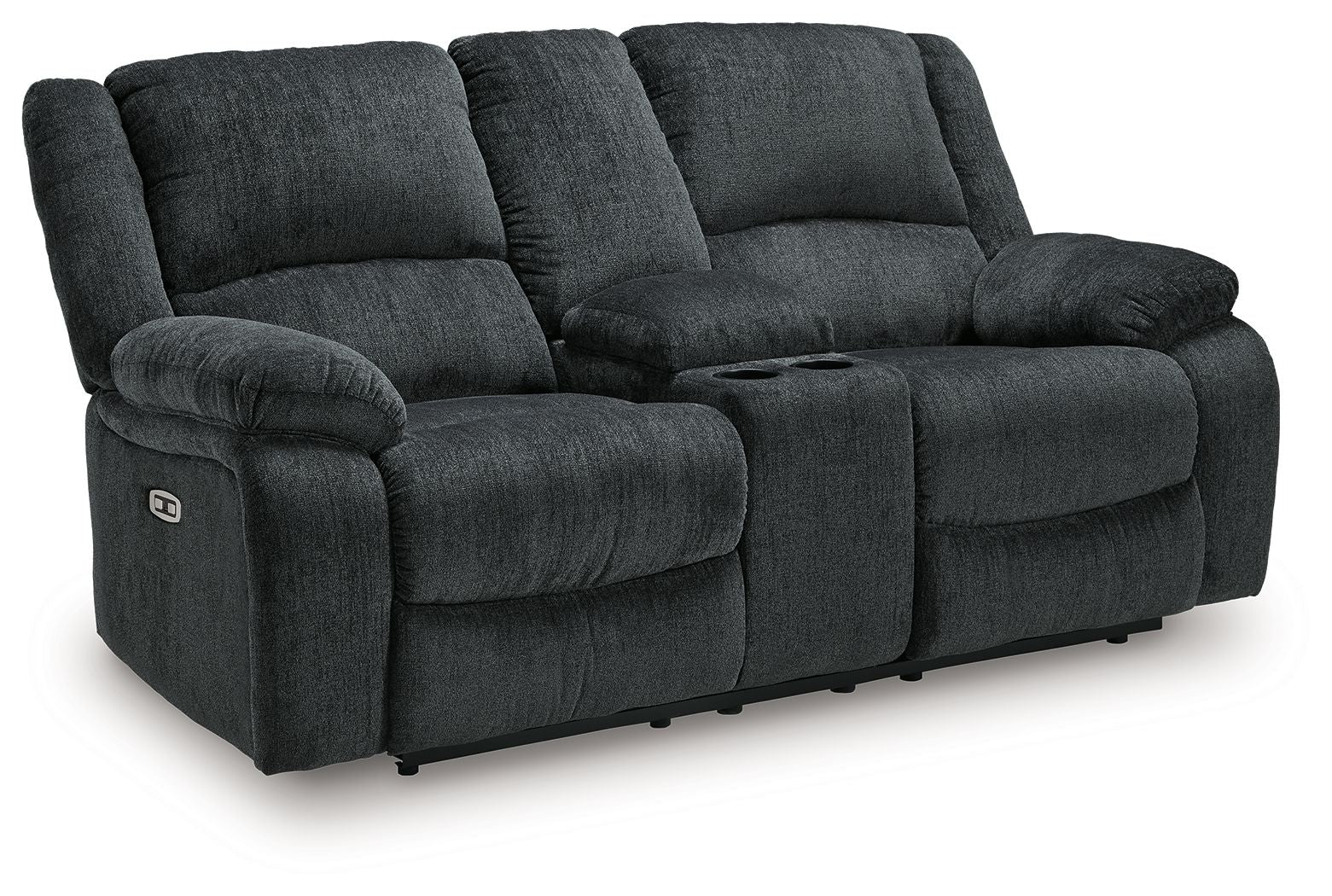 Draycoll – Dbl Reclining Power Loveseat W/Console – Fabric – Slate