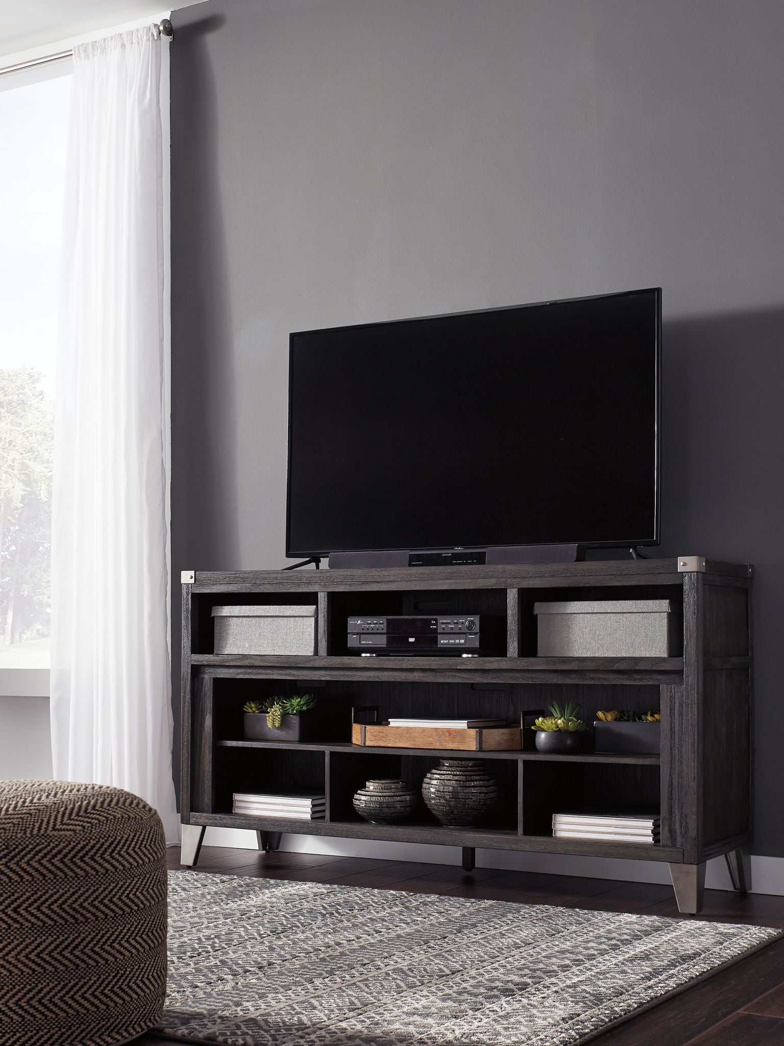 Todoe - LG TV Stand w/Fireplace Option - Gray - Image 3
