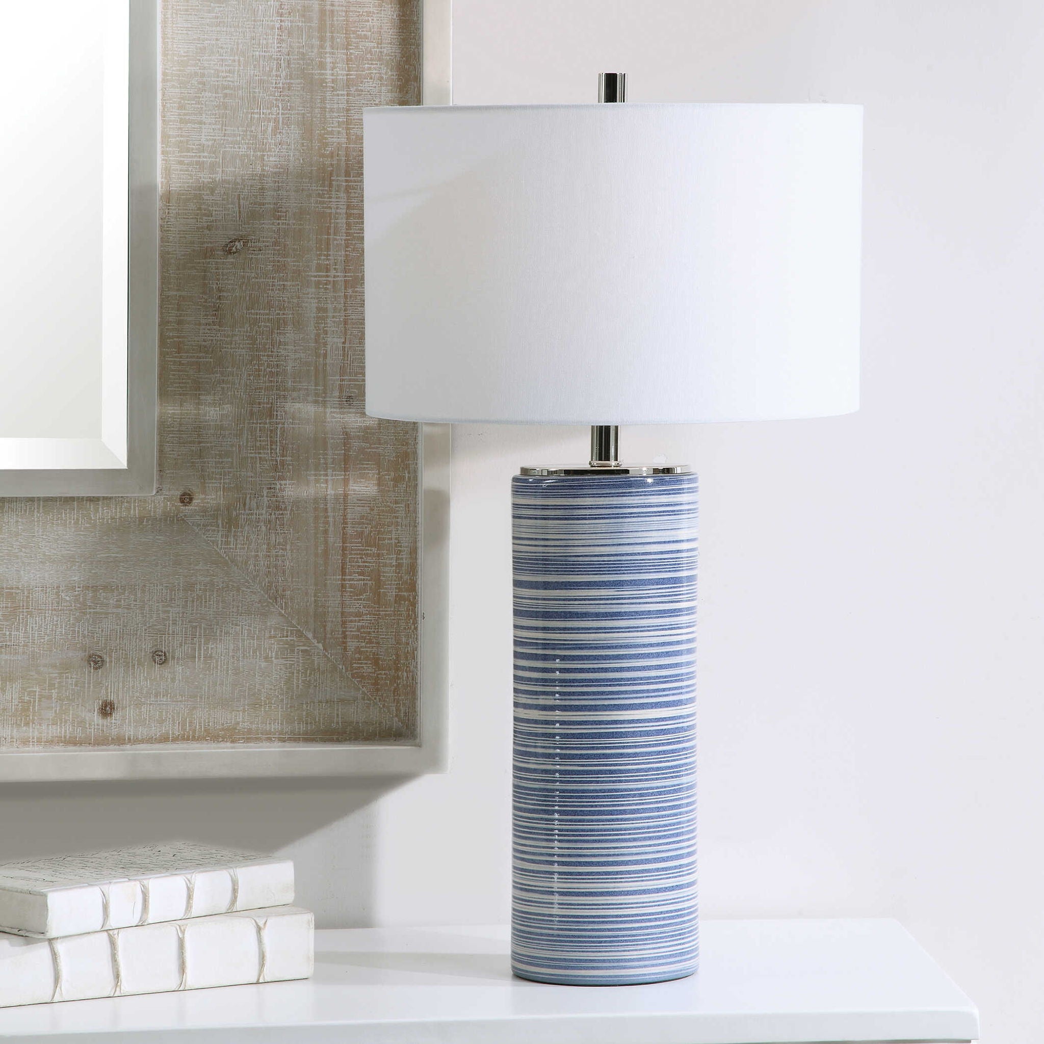 Montauk - Striped Table Lamp - Blue - Image 2