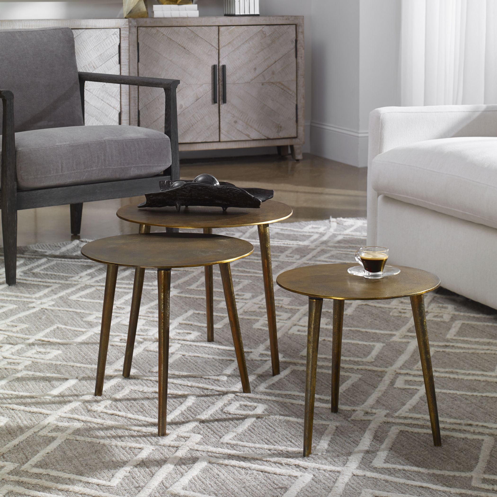 Kasai - Coffee Tables (Set of 3) - Gold - Image 3