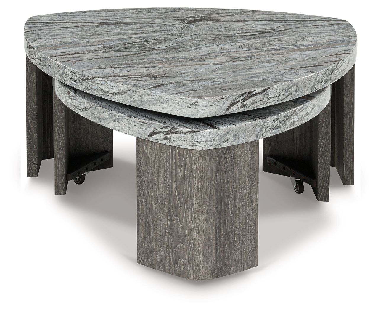 Surmour - Stacked Cocktail Table - Gray / Brown - Image 2