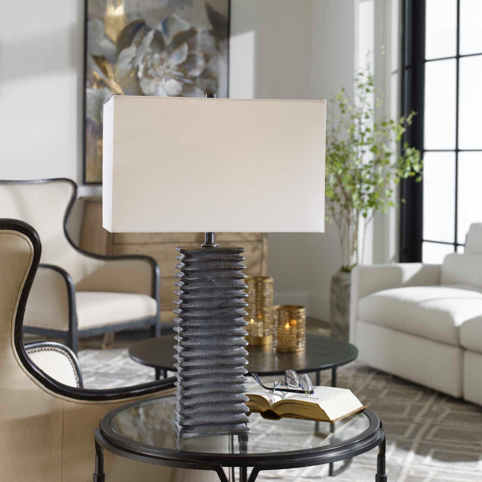 Sanderson - Metallic Table Lamp - Charcoal - Image 2