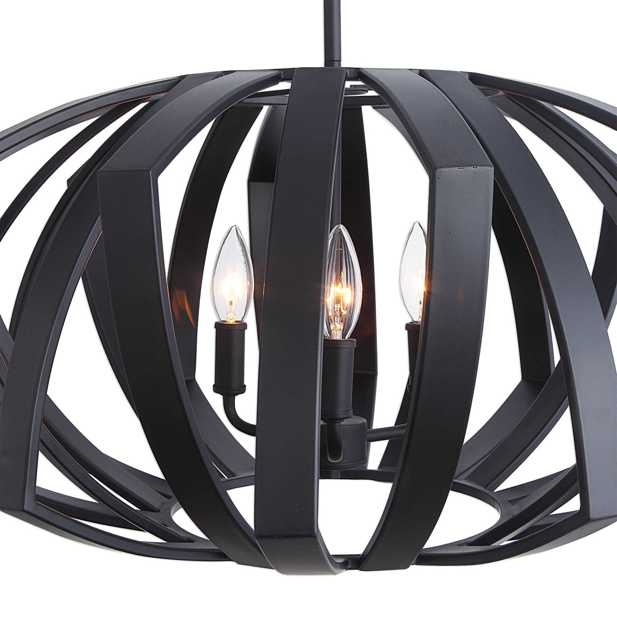 Thales - Geometric 3 Light Pendant - Black - Image 3