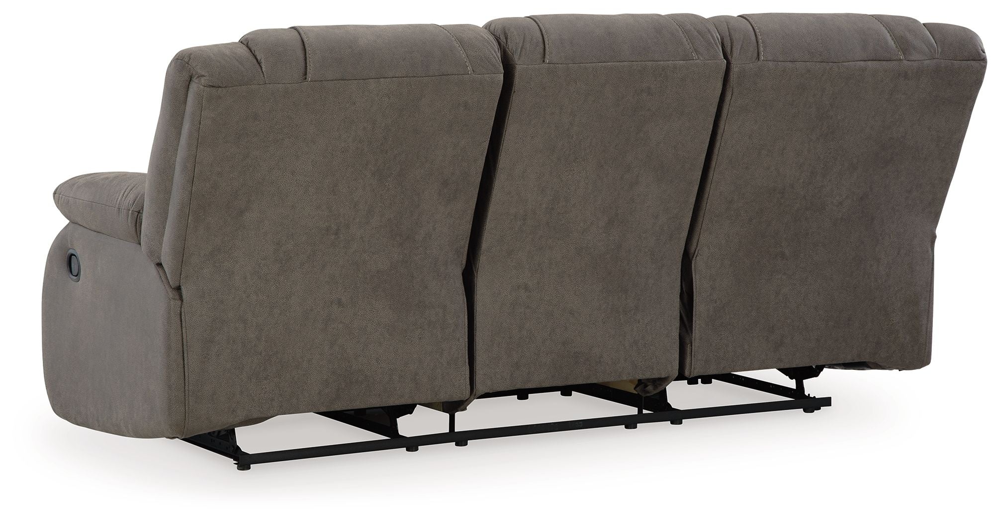 First Base - Reclining Sofa - Faux Leather - Gunmetal - Image 3