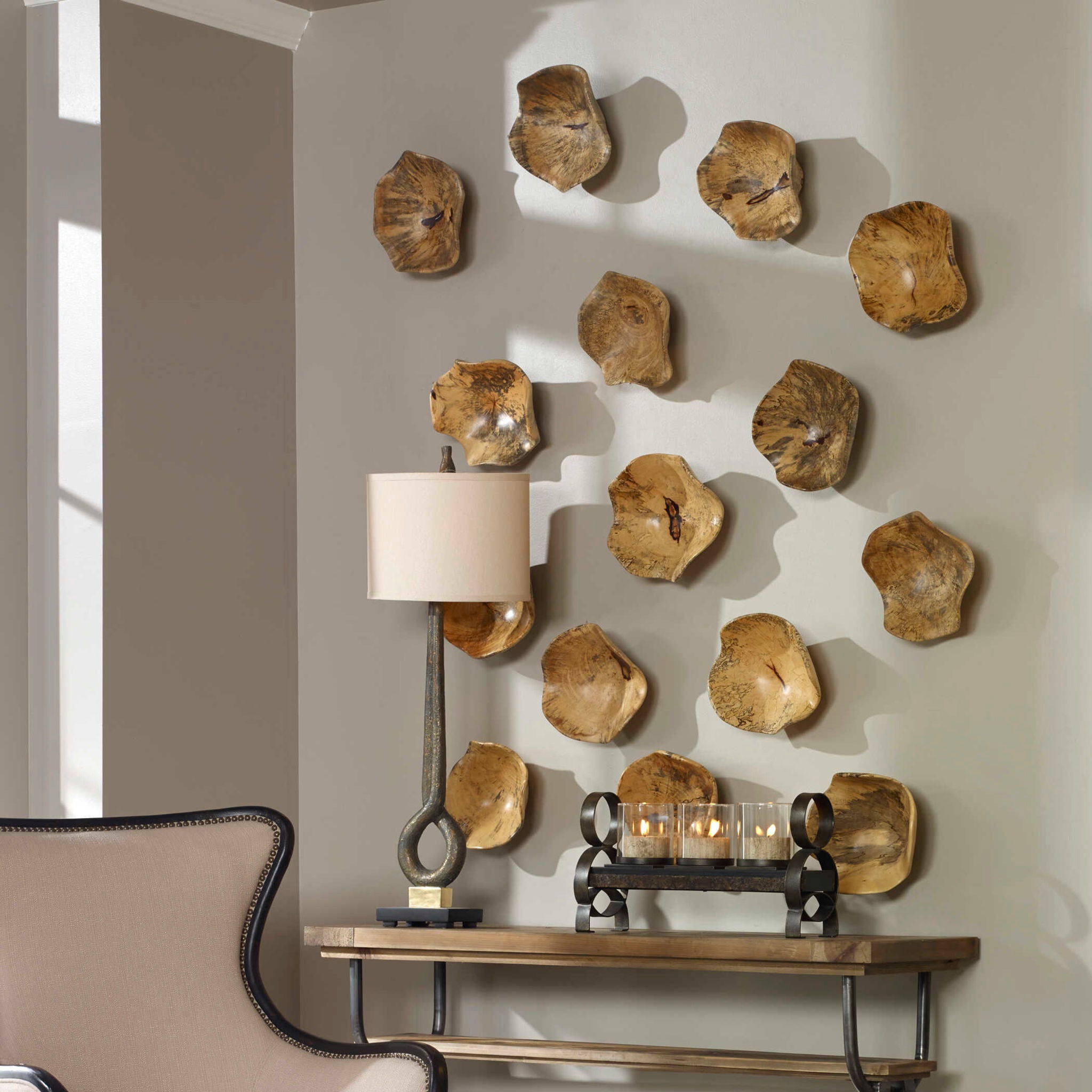 Tamarine - Wood Wall Art (Set of 3) - Light Brown - Image 2