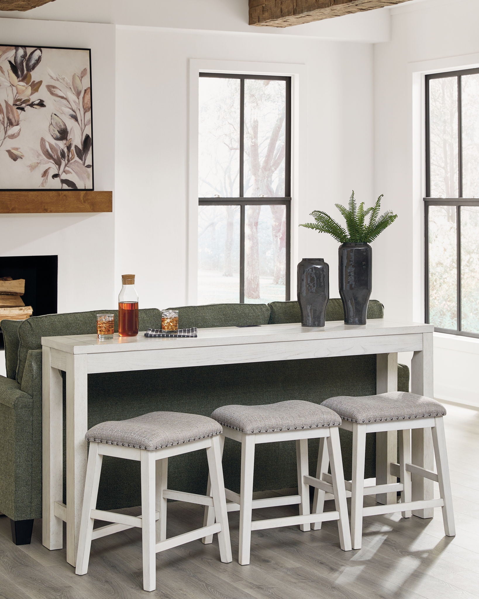 Robbinsdale - Rectangular Dining Room Counter Table Set (Set of 4) - Antique White - Image 3