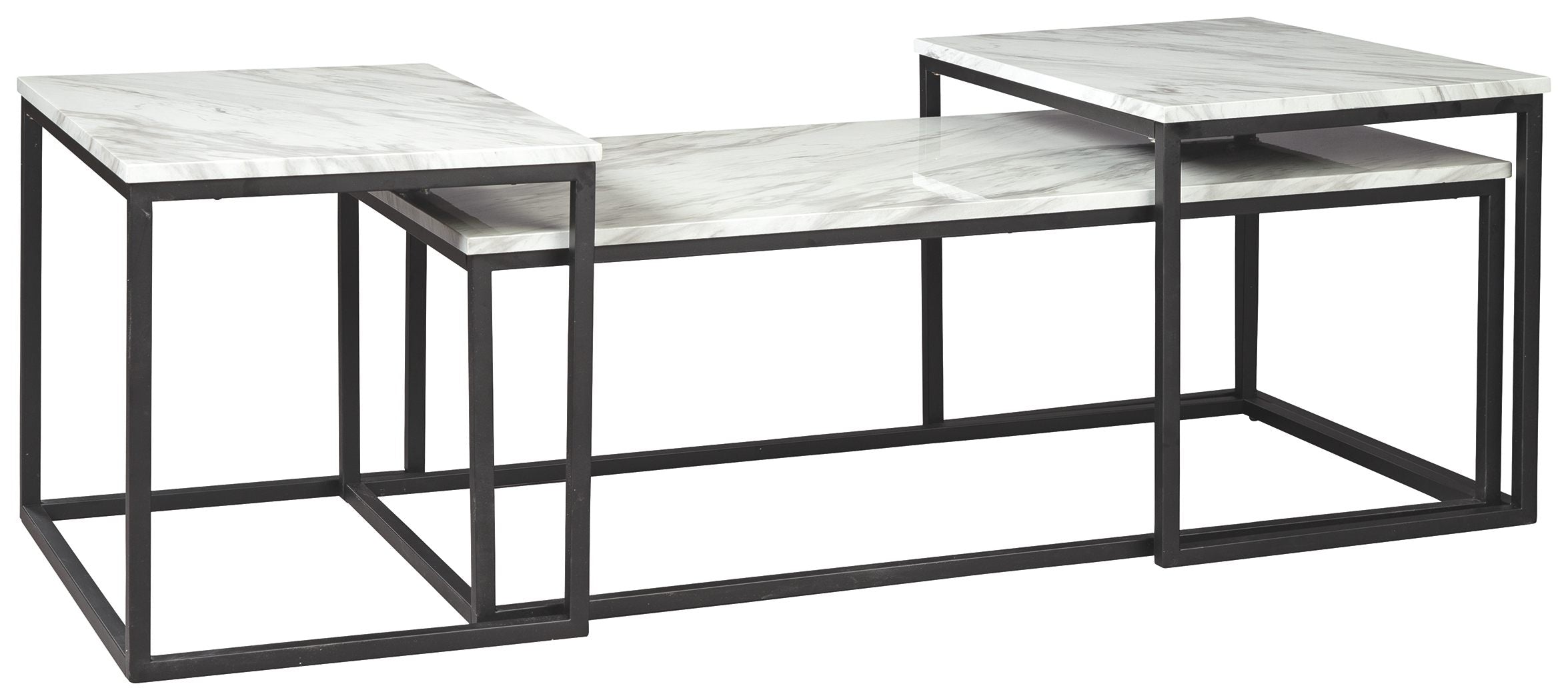 Donnesta – Occasional Table Set (Set of 3) – Gray / Black
