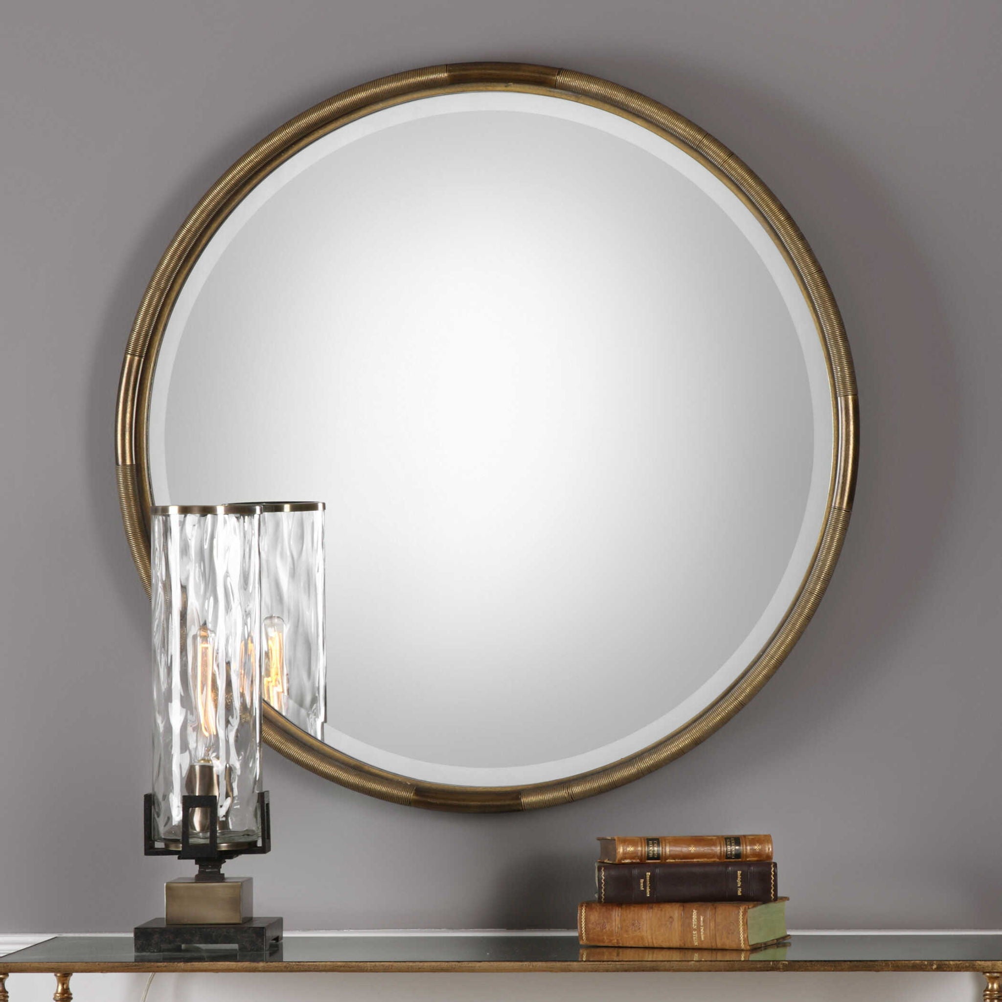 Finnick - Iron Coil Round Mirror - Gold - Image 2