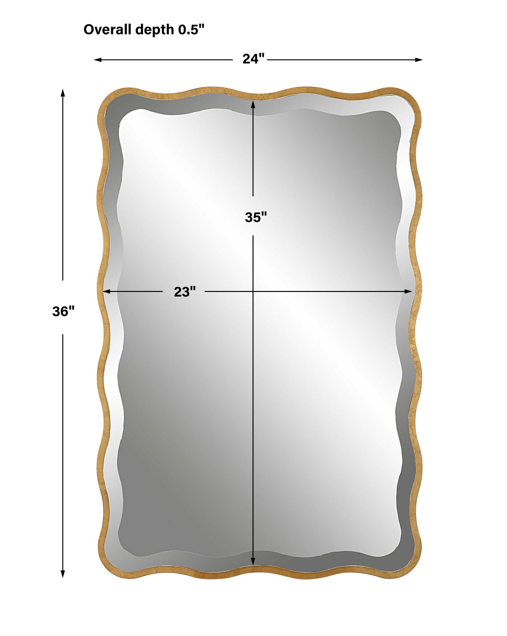 Aneta - Scalloped Mirror - Gold - Image 3