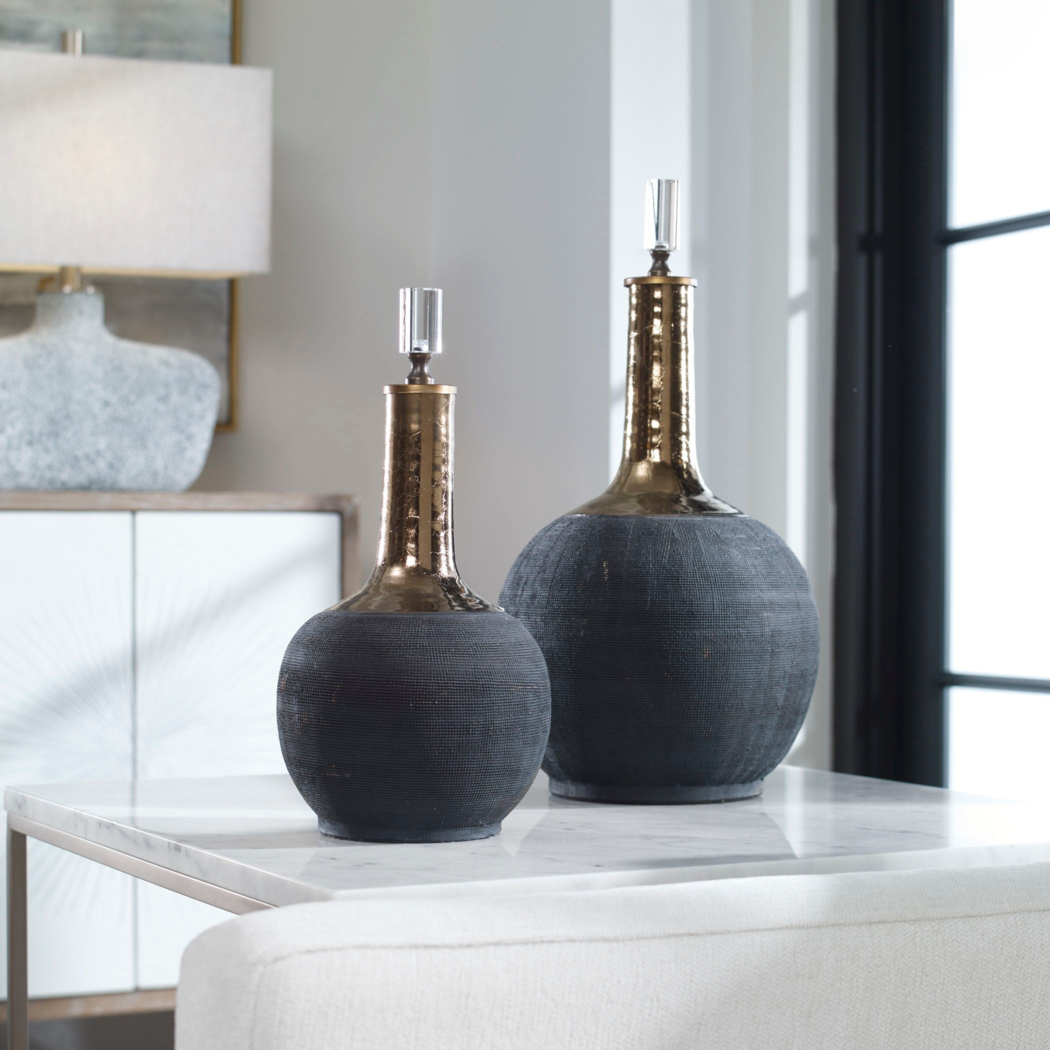 Arnav - Matte Bottles (Set of 2) - Black - Image 2