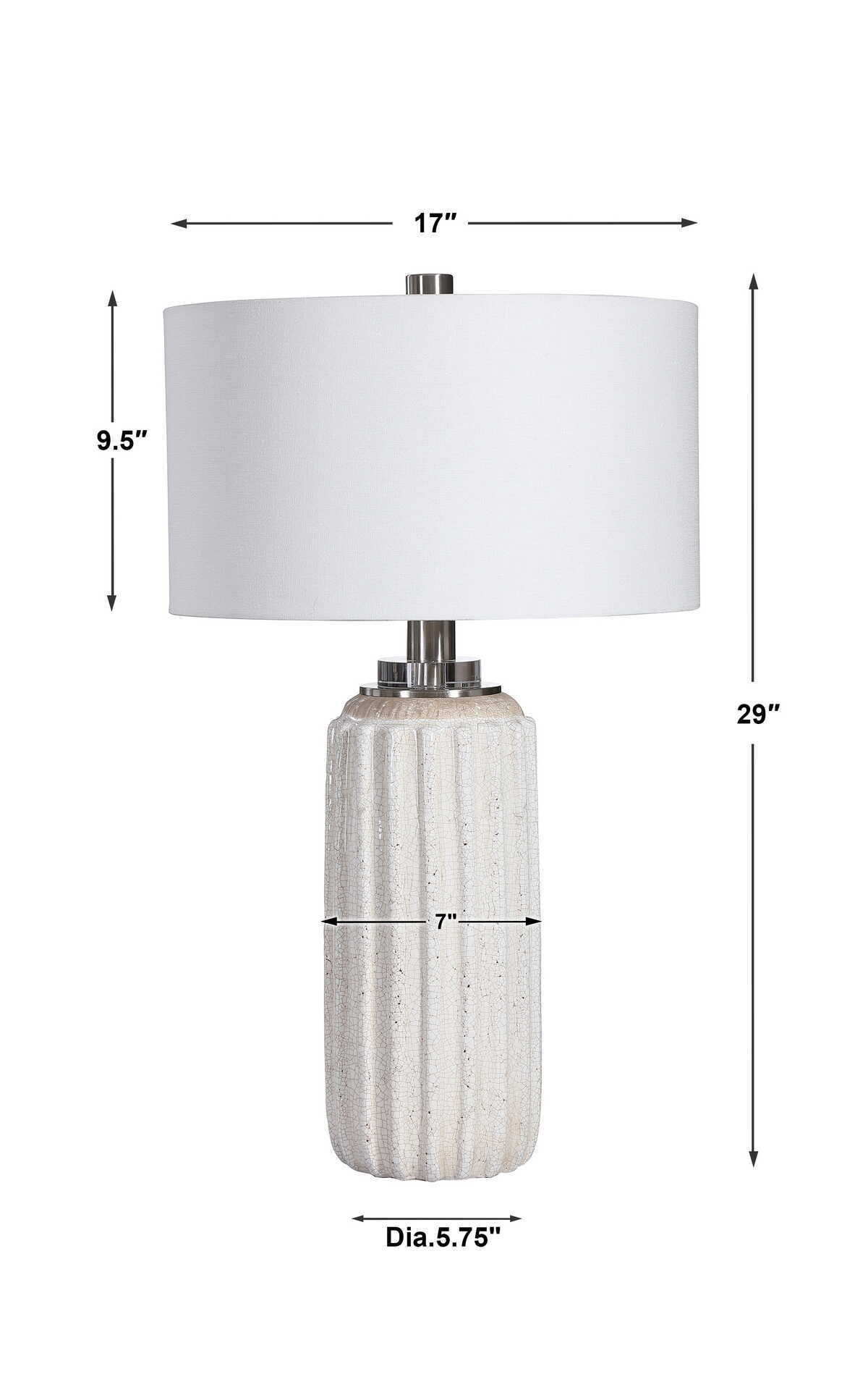 Azariah - Crackle Table Lamp - White - Image 3