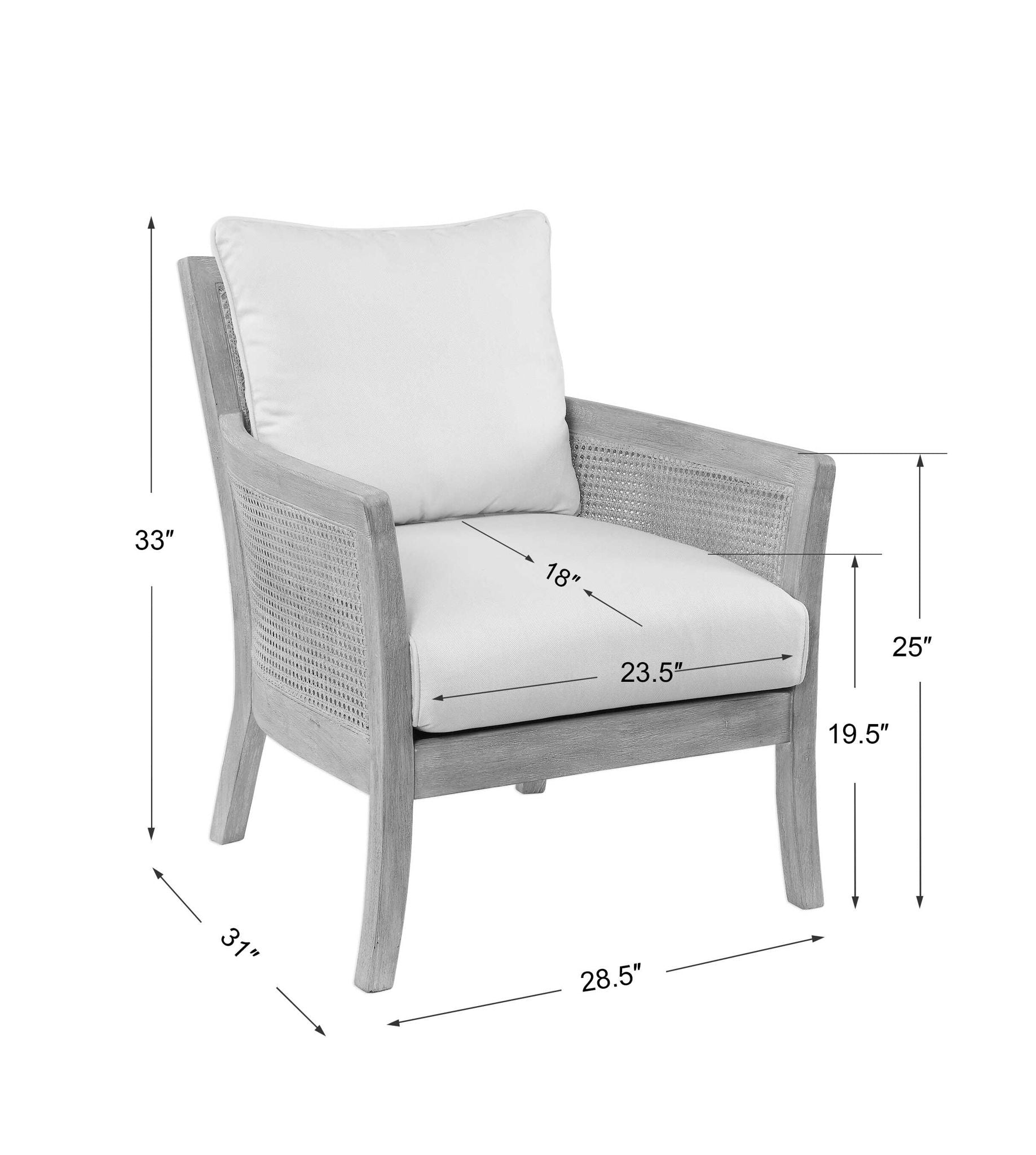 Encore - Natural Armchair - White - Image 3