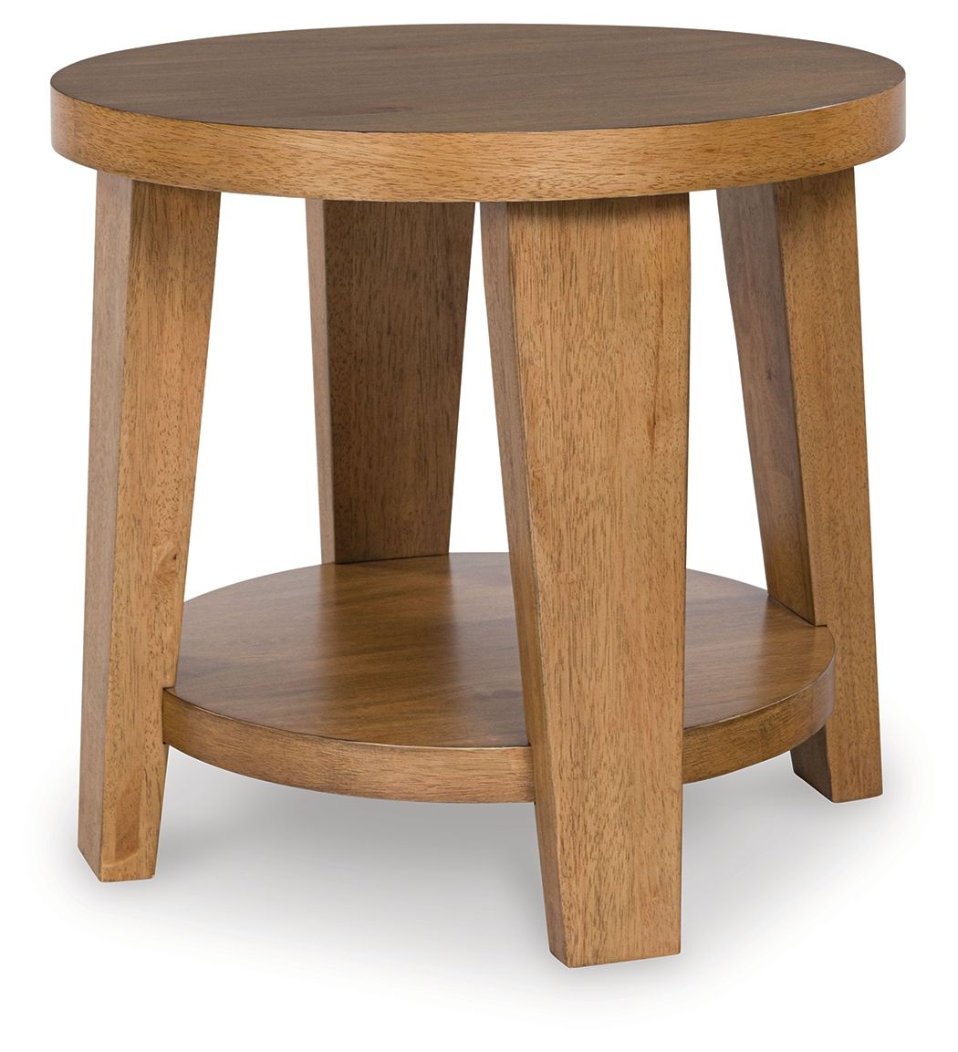 Kristiland - Round End Table - Light Brown - Image 1