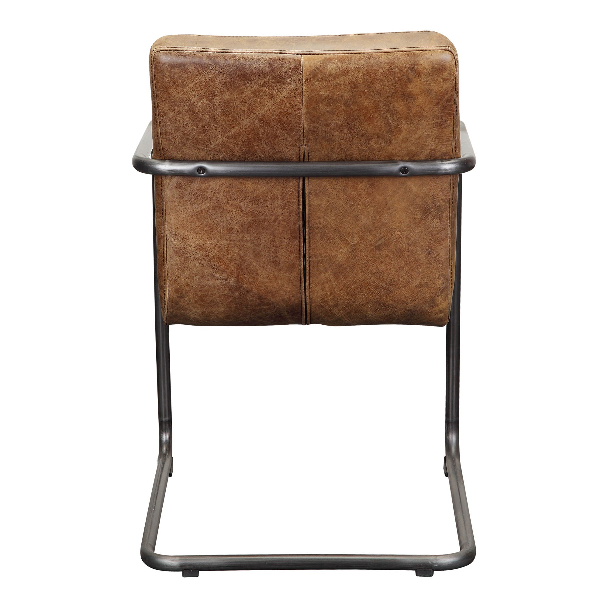Ansel - Leather Arm Chair (Set of 2) - Grazed Brown - Image 2