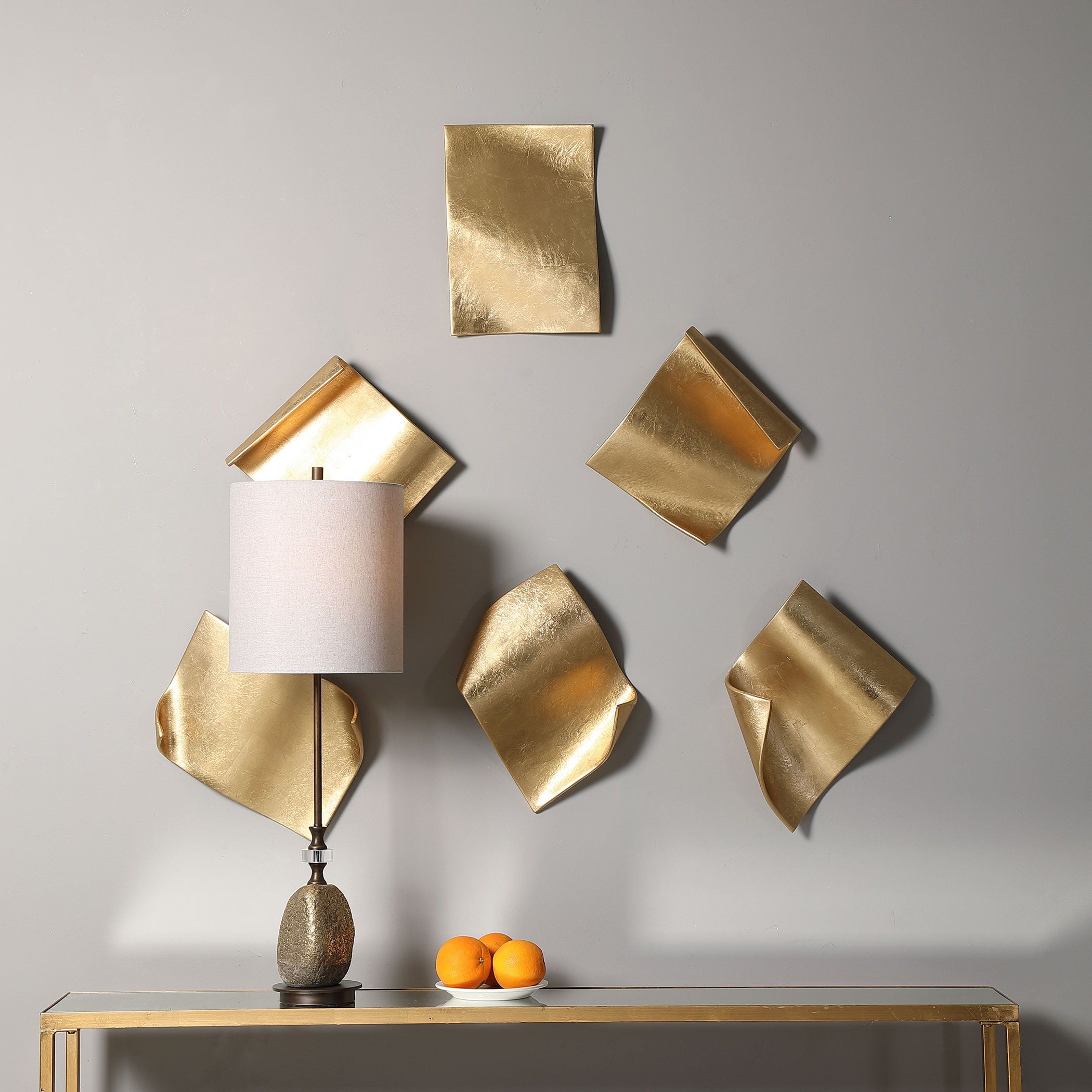 Fluttering Pages - Wall Decor (Set of 6) - Gold - Image 3