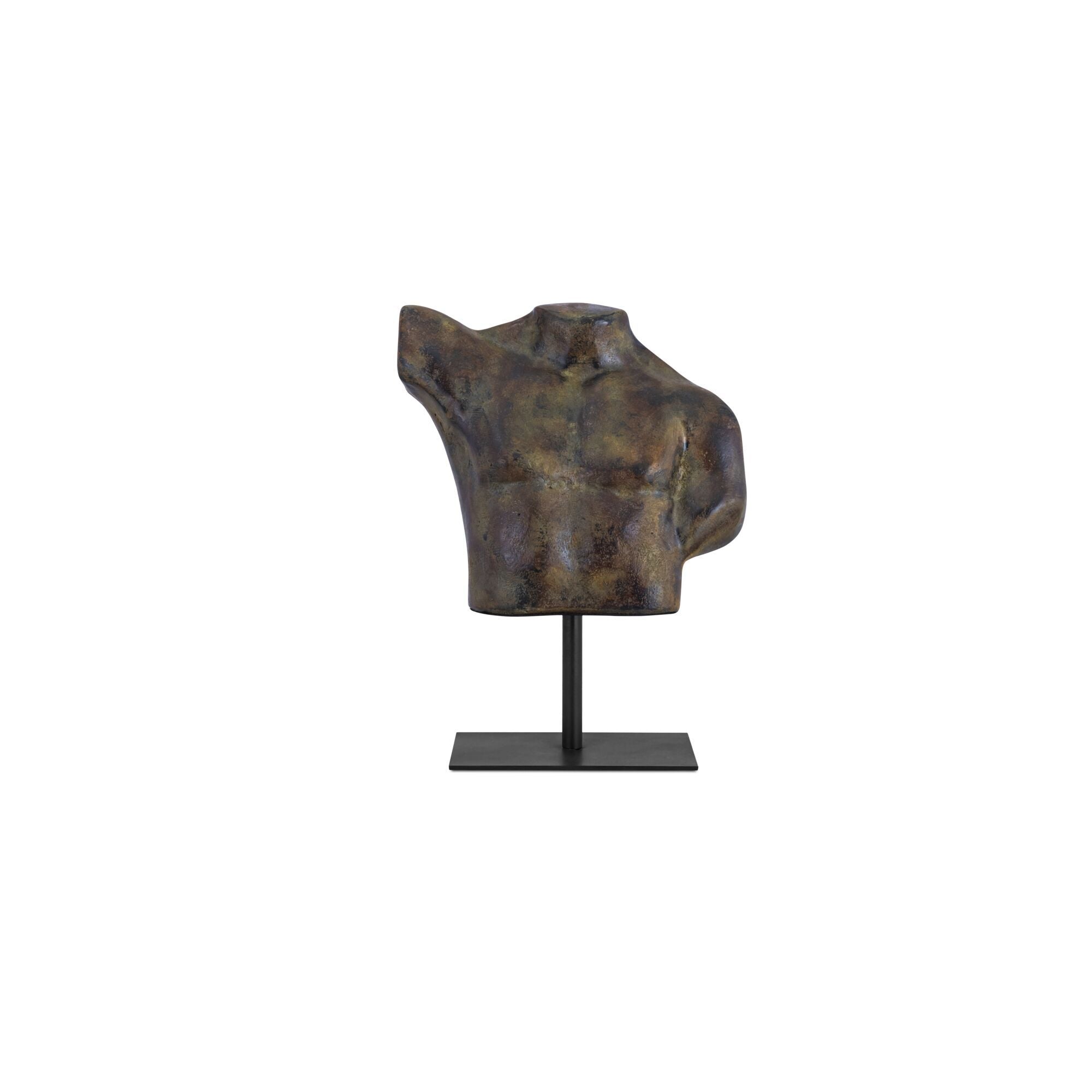 Victor - Cast Aluminum Sculpture - Dark Green Patina / Brown - Image 1