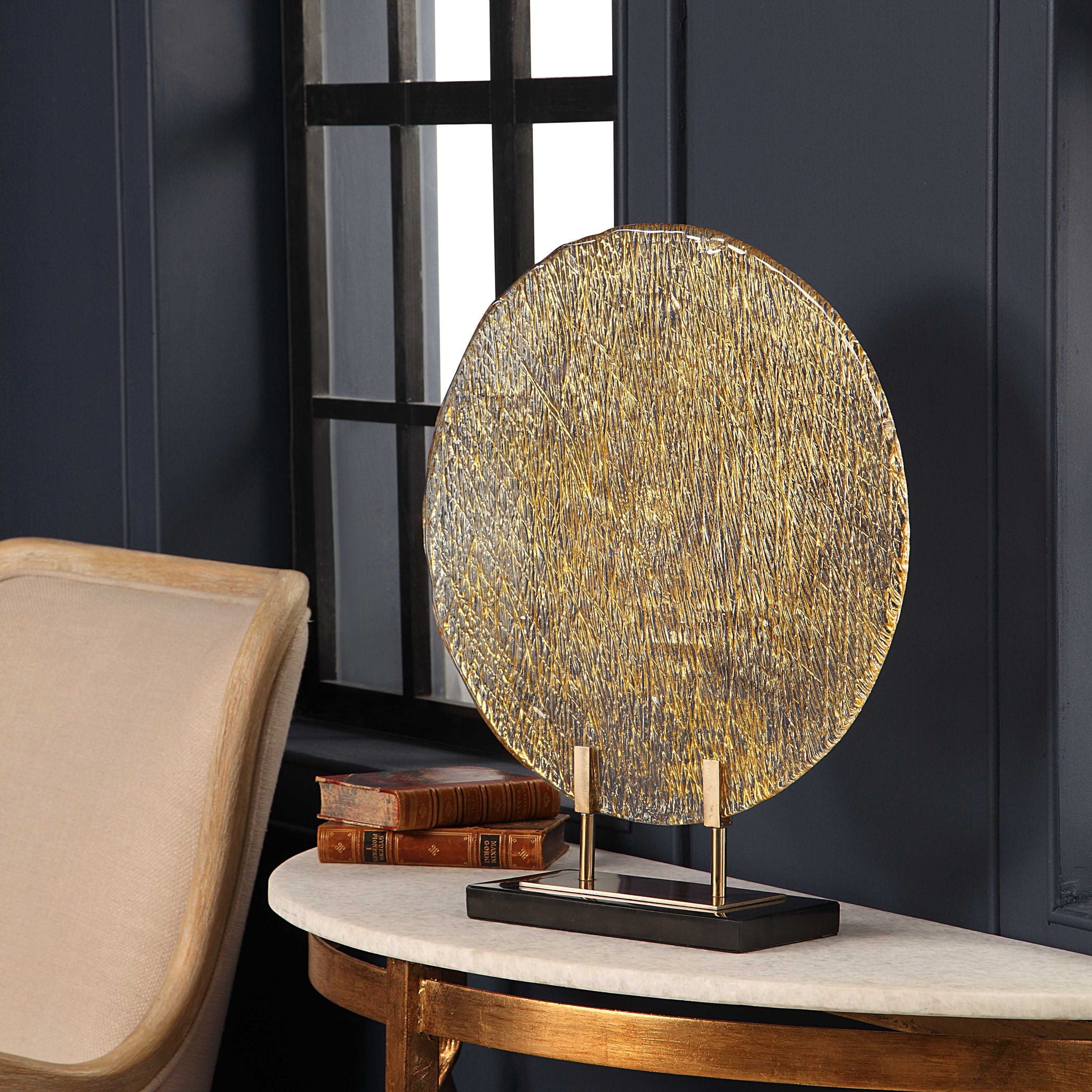 Layan - Art Glass Charger - Gold - Image 2