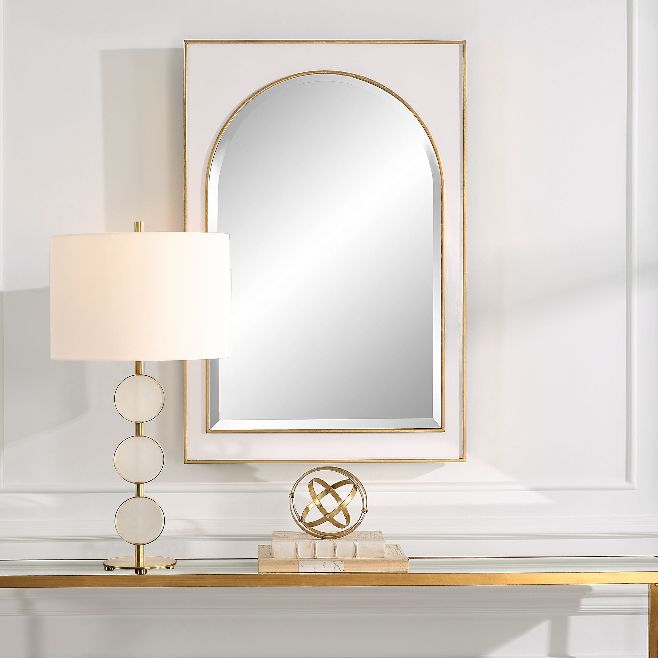 Crisanta - Gloss White Arch Mirror - Image 3