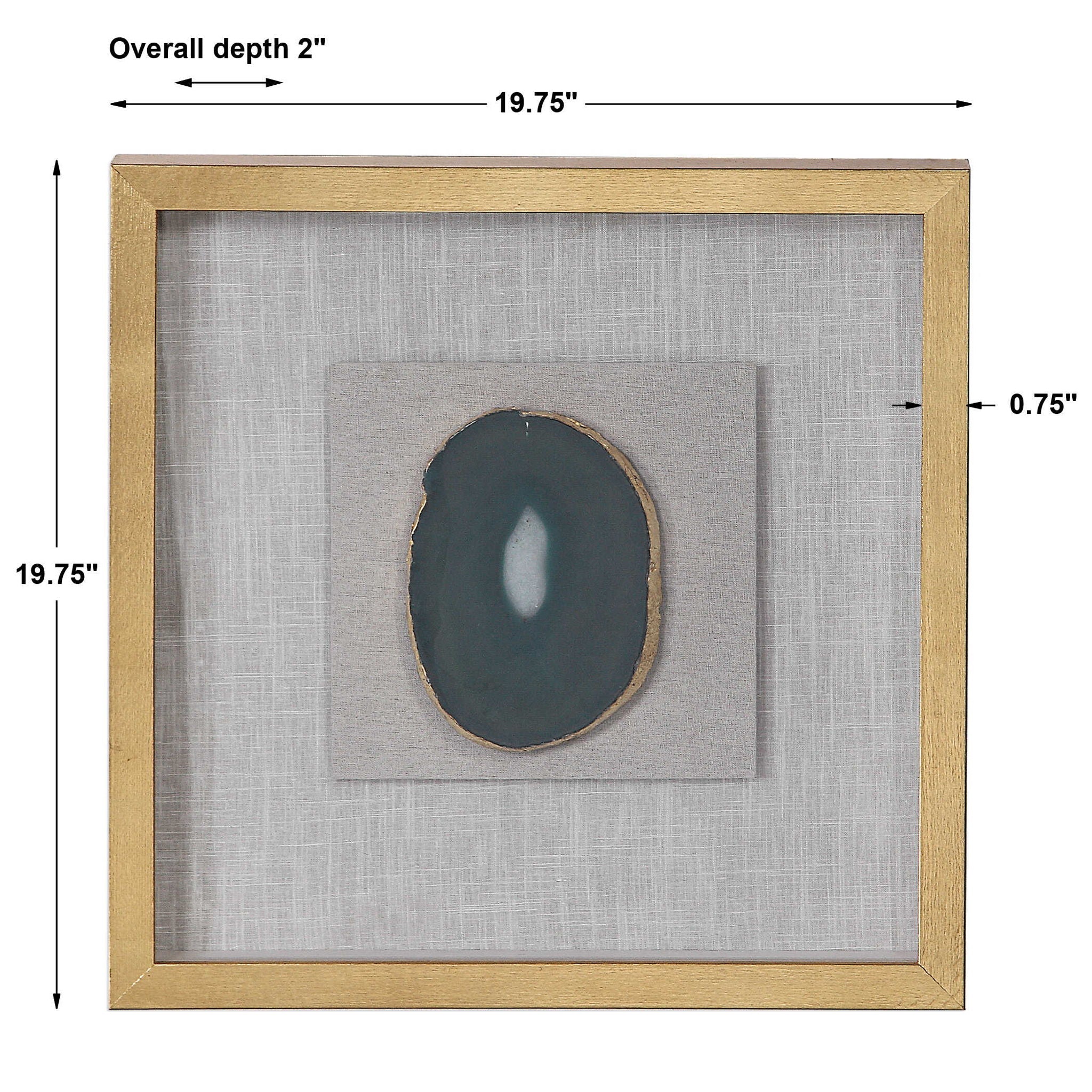 Keeva - Agate Stone Shadow Box - Gold - Image 3