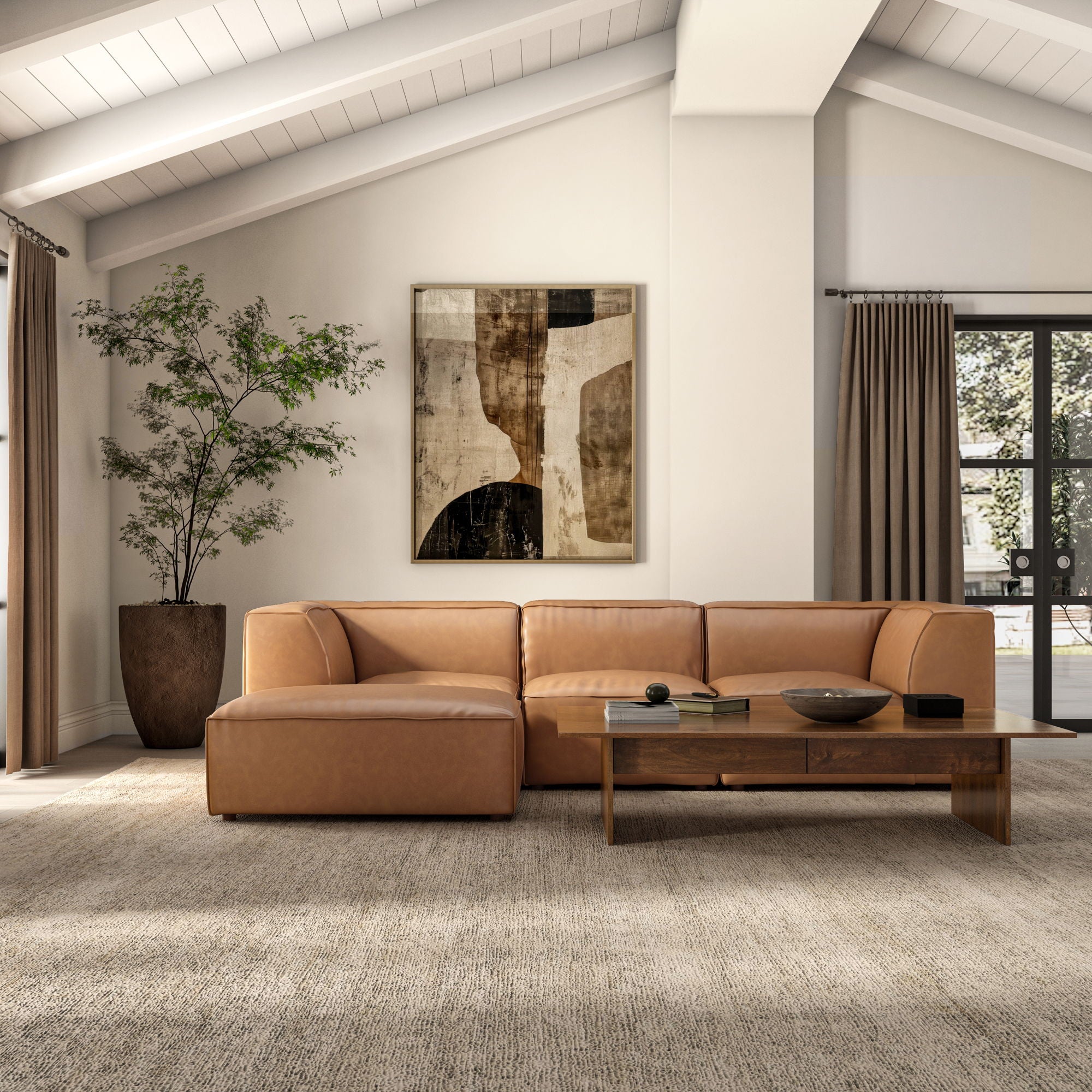 Form - Leather Ottoman - Sonoran Tan - Image 3