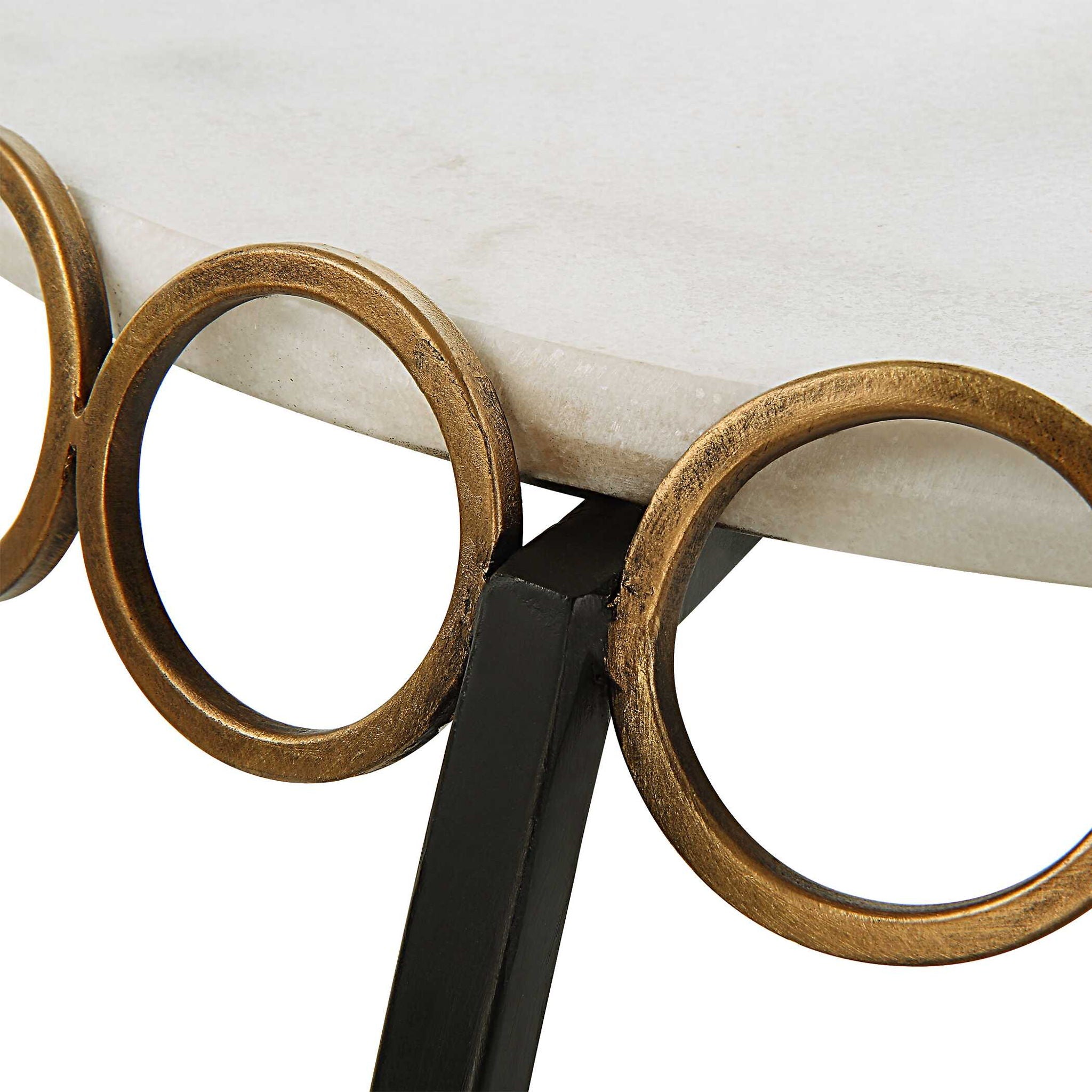 Chainlink - Marble Side Table - White - Image 3