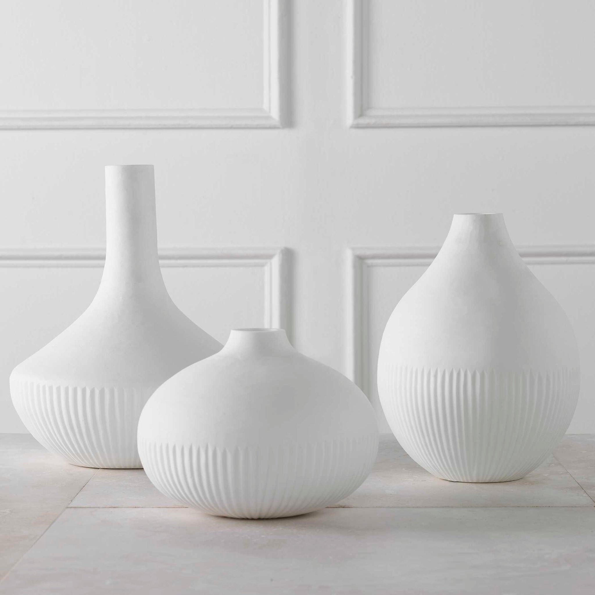 Apothecary - Satin White Vases (Set of 3) - Image 2