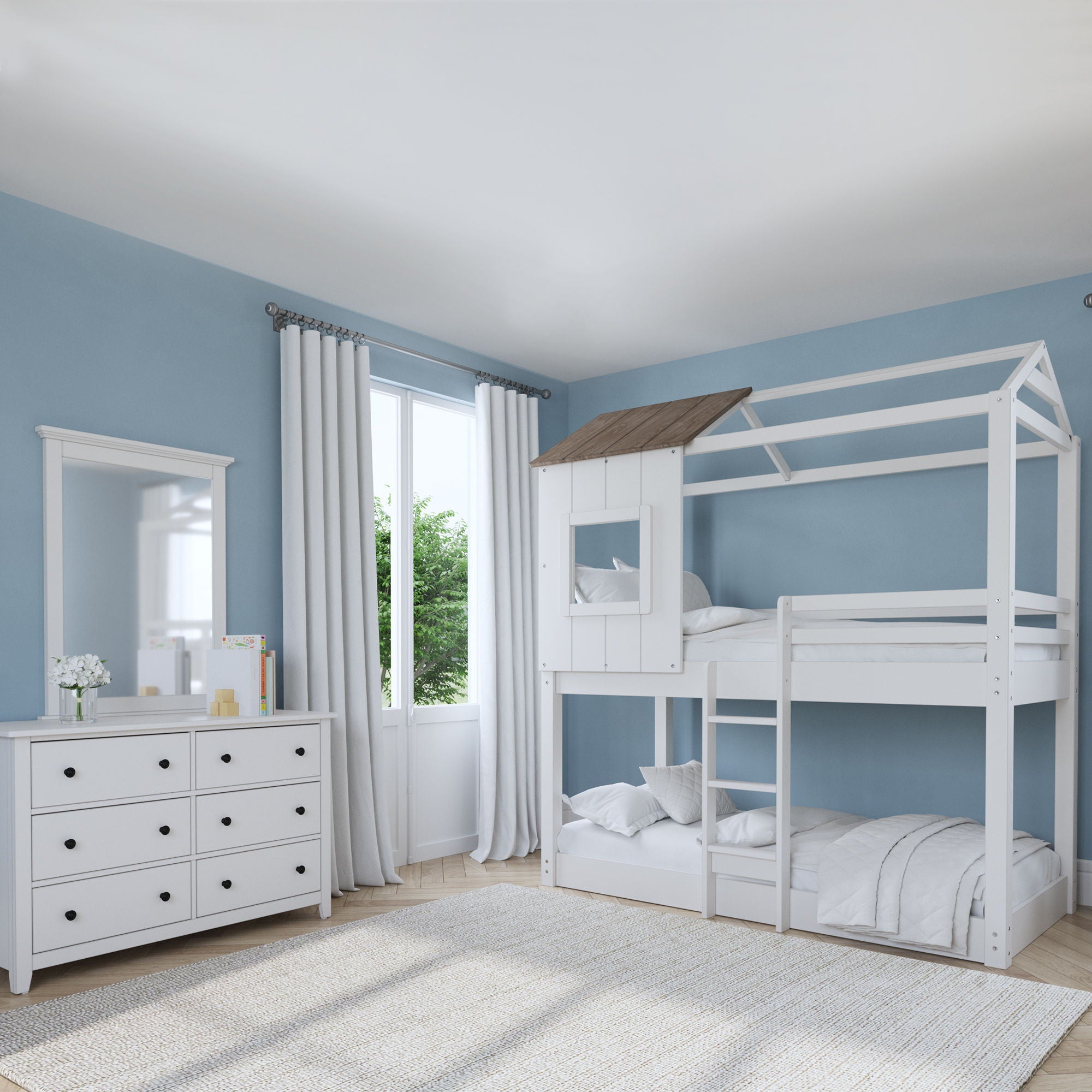 Lodge - Complete Loft Bunk Bed - Cookies / Cream - Image 2