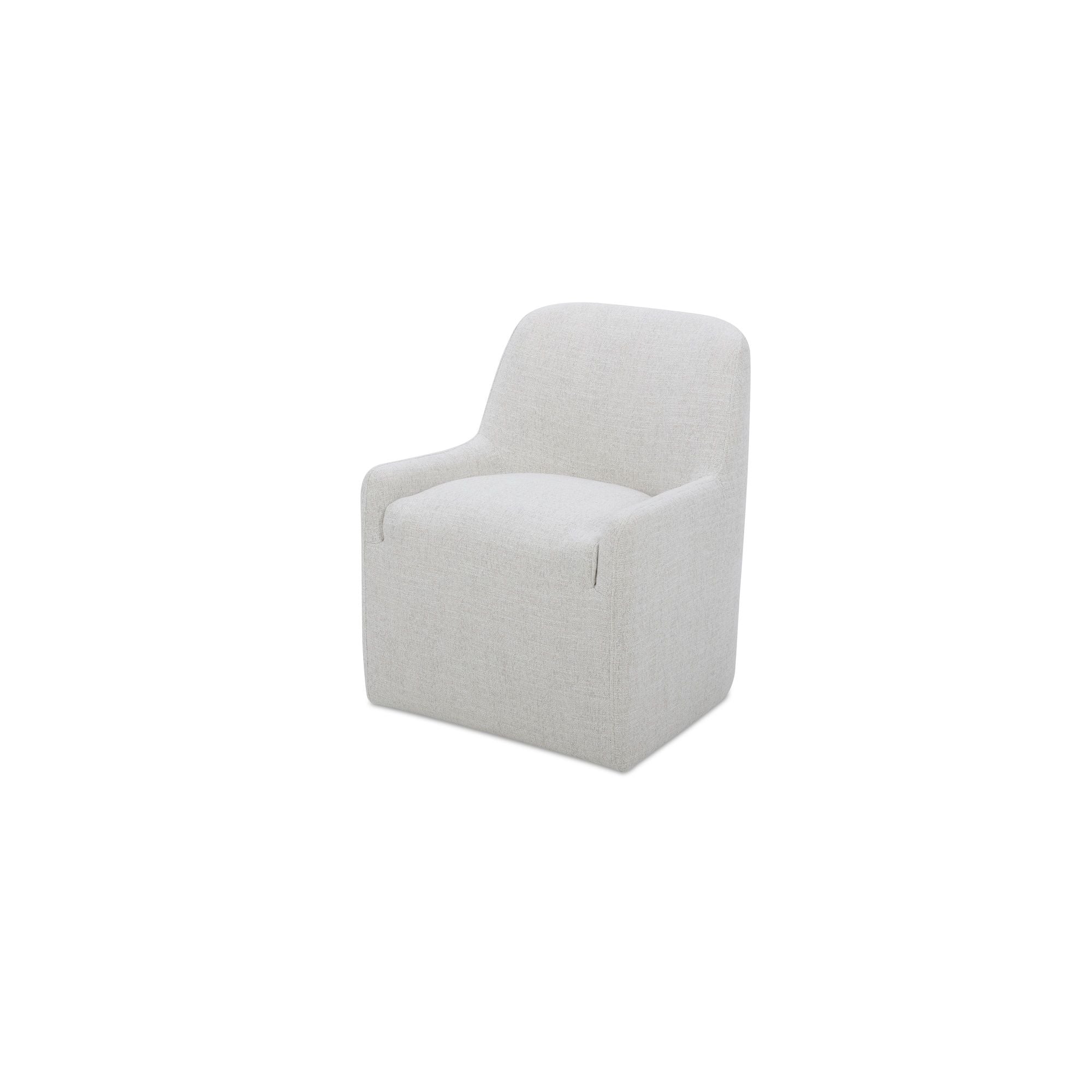Maisie - Rolling Dining Chair - Flecked Oat / Beige - Image 3