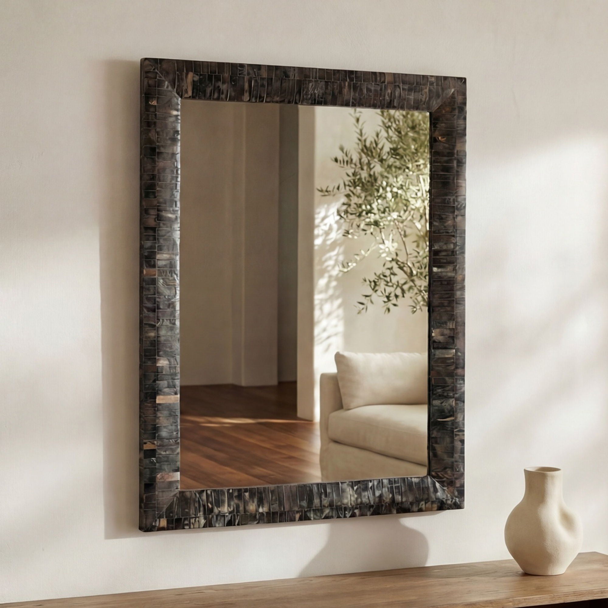 Avis - Horn Inlay Mirror - Multicolor - Image 1