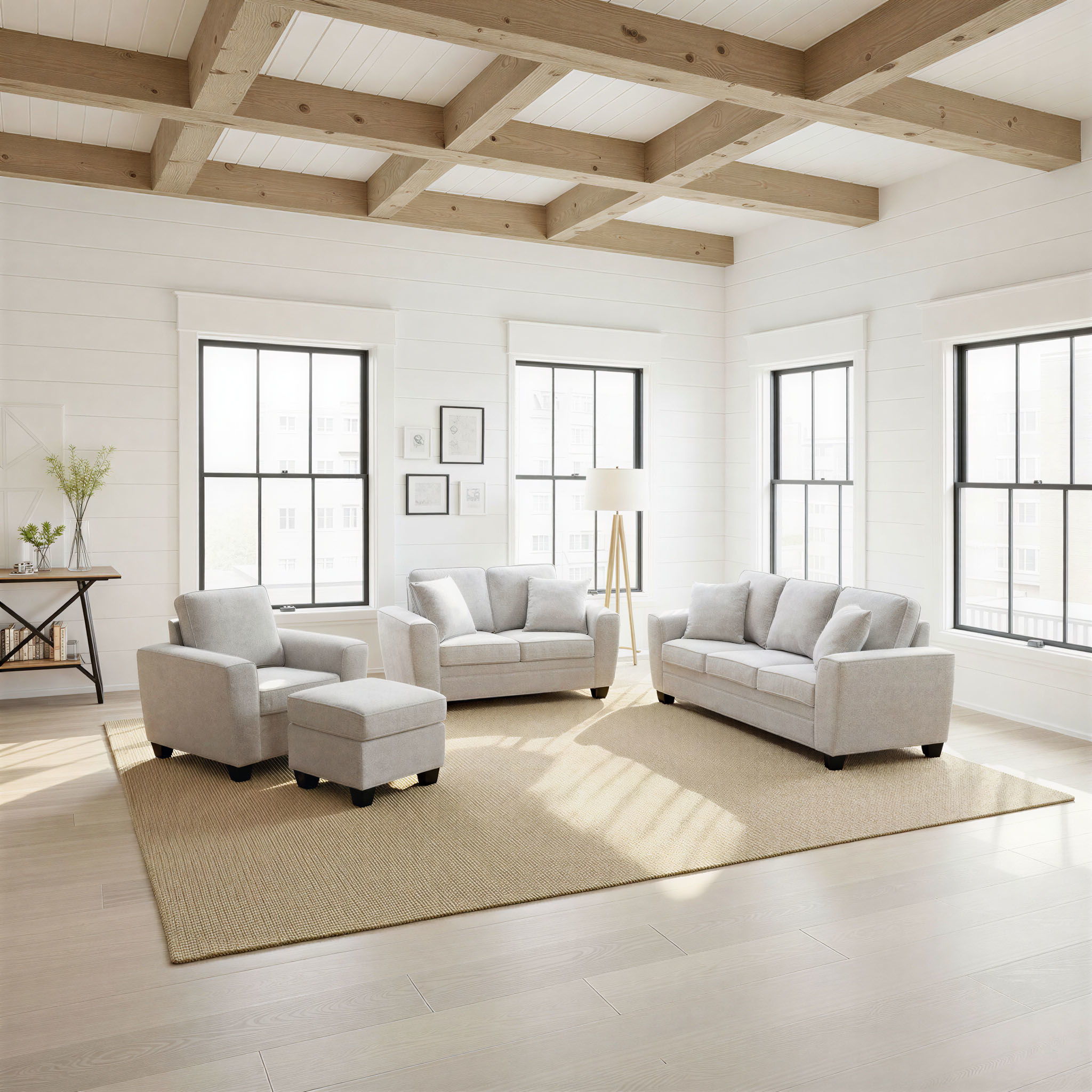 Ashbury - Sofa With 2 Pillows - Soft Gray - Image 3