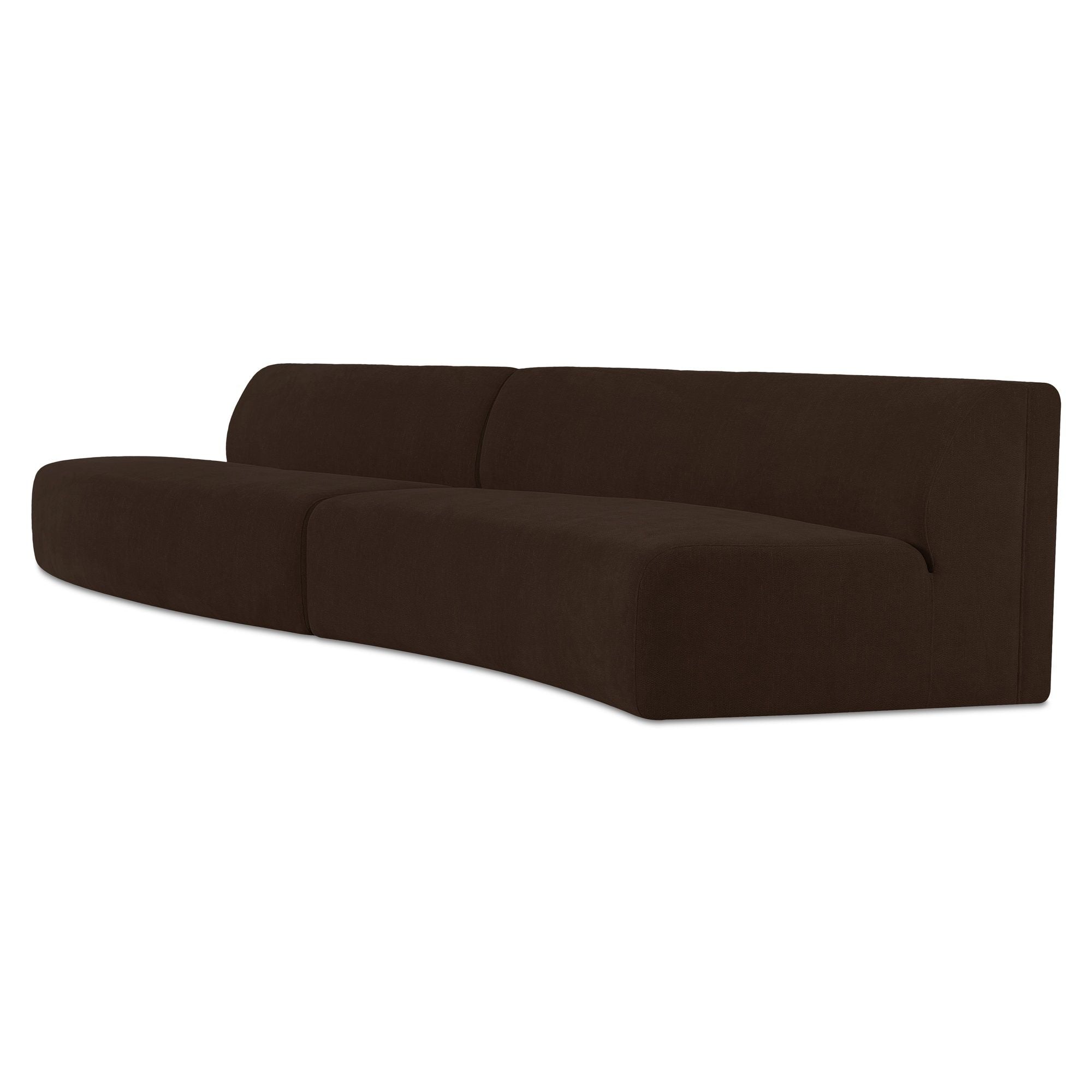 Naomi - 2 Piece Wave Modular Sectional - Dark Brown - Image 3