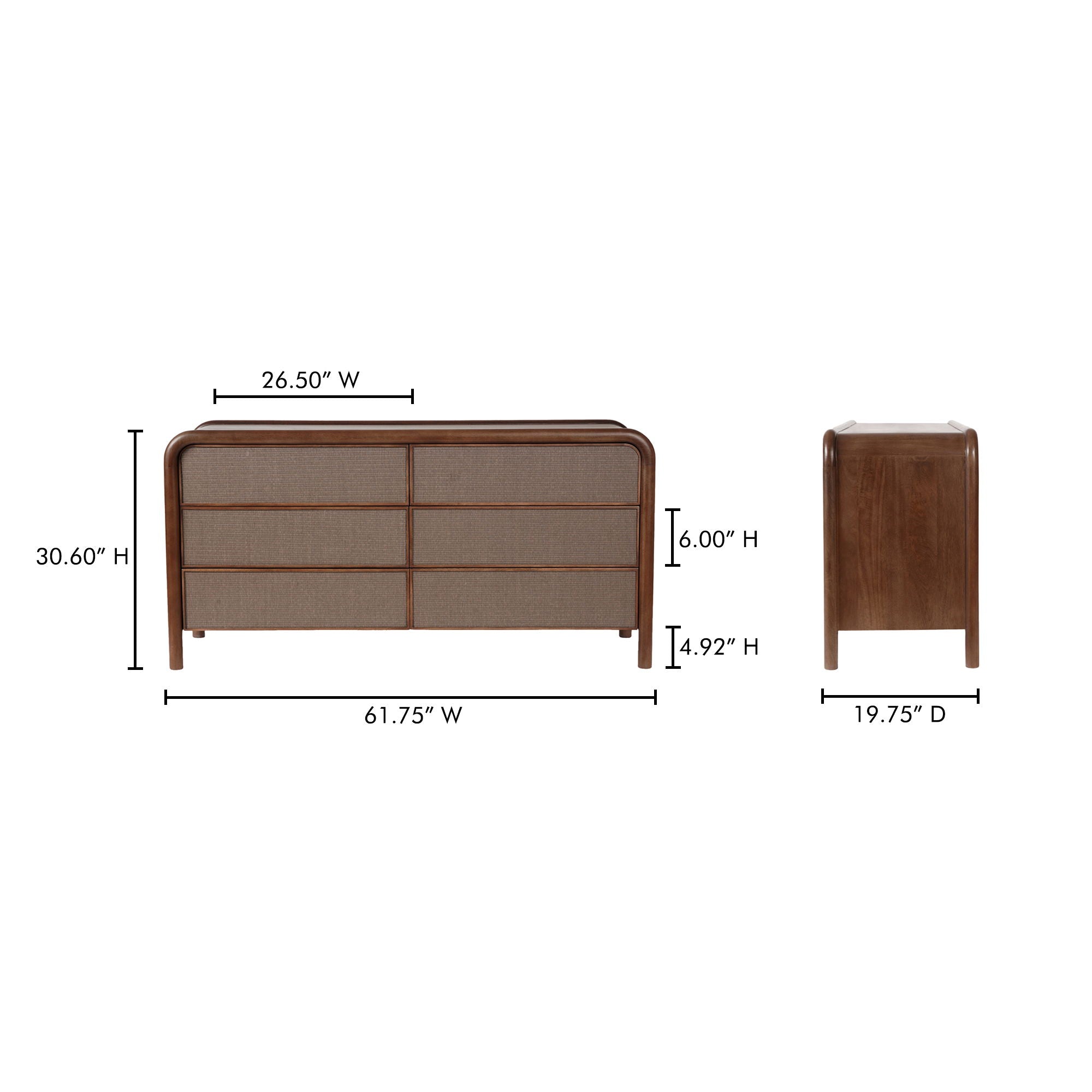 Rye - 6 Drawer Dresser - Warm Brown - Image 3