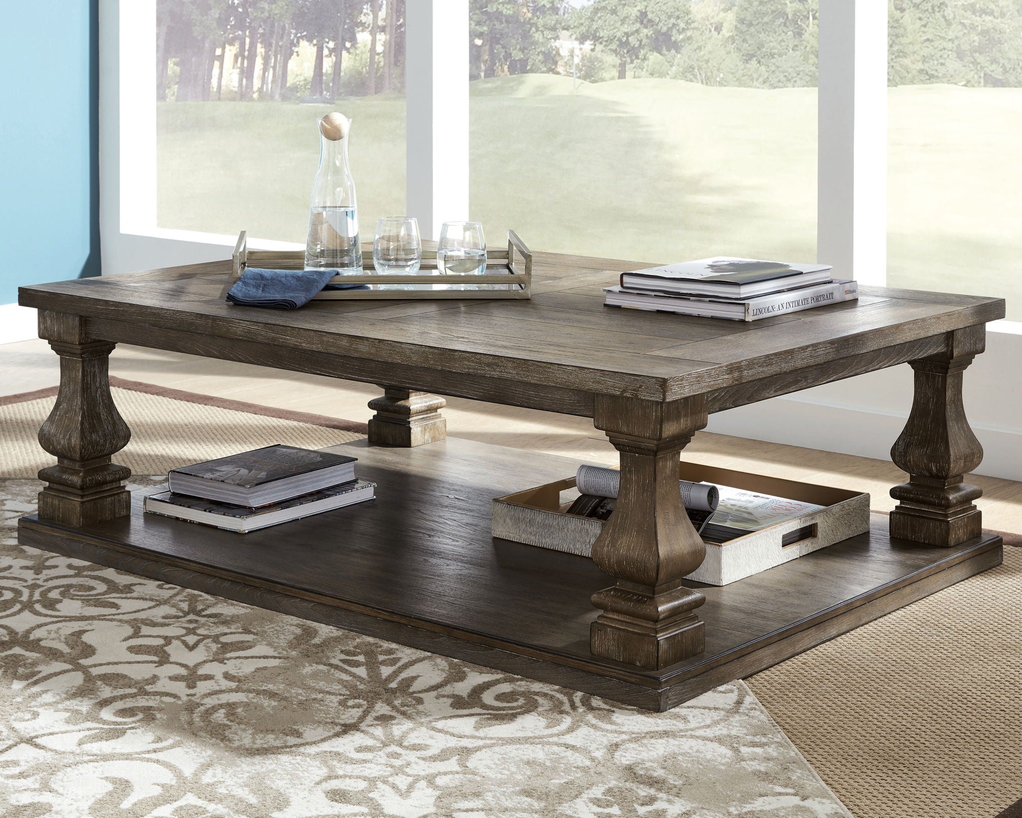 Johnelle - Rectangular Cocktail Table - Gray - Image 2