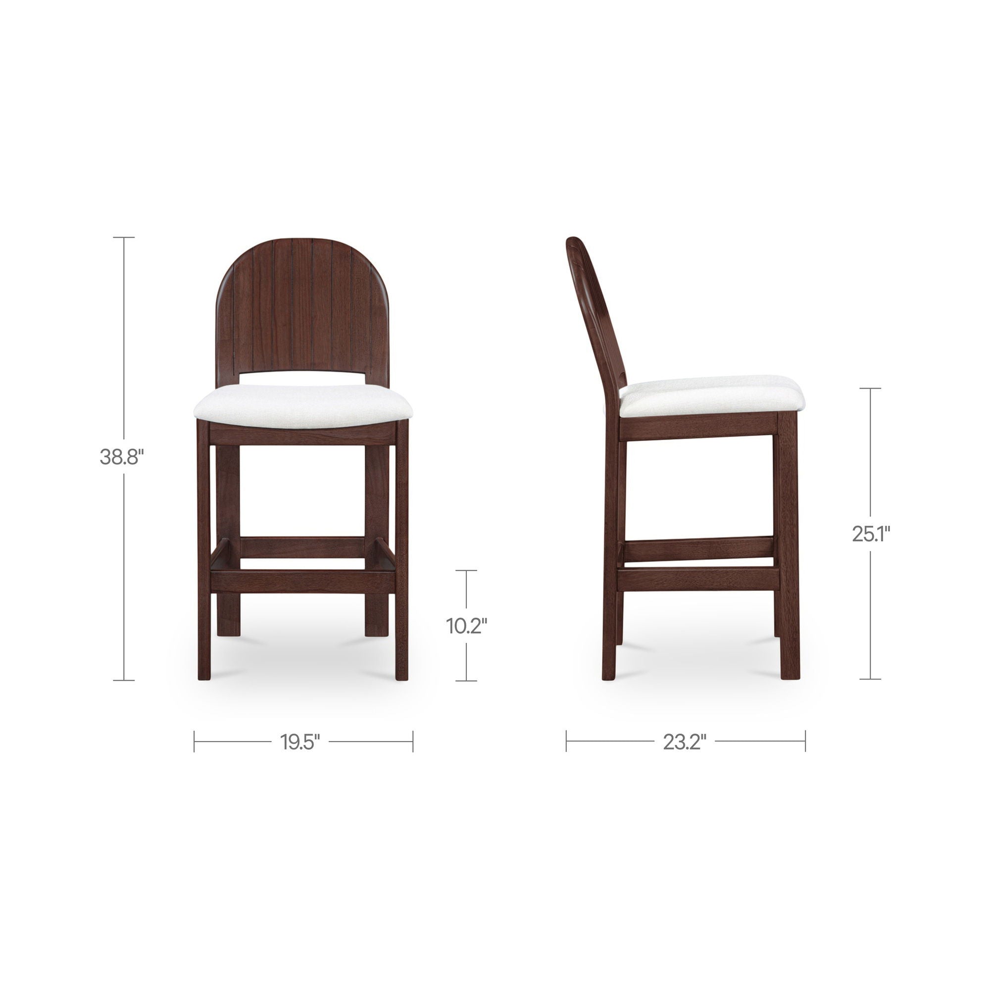Emil - Counter Stool - Cream / White / Dark Brown - Image 2