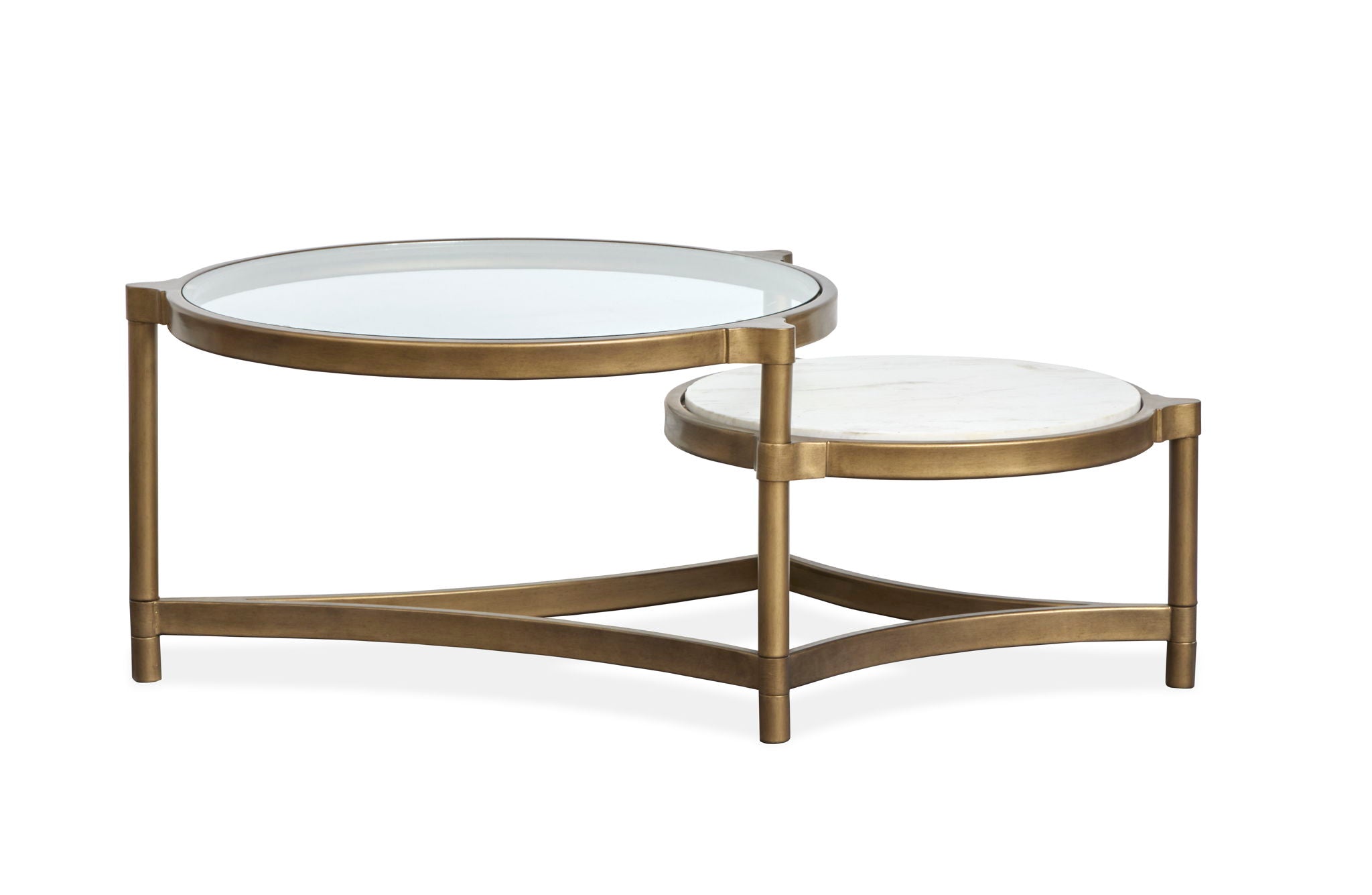 Cassidy - Shaped Cocktail Table - Aged Brass And Volakas Classic - Image 2