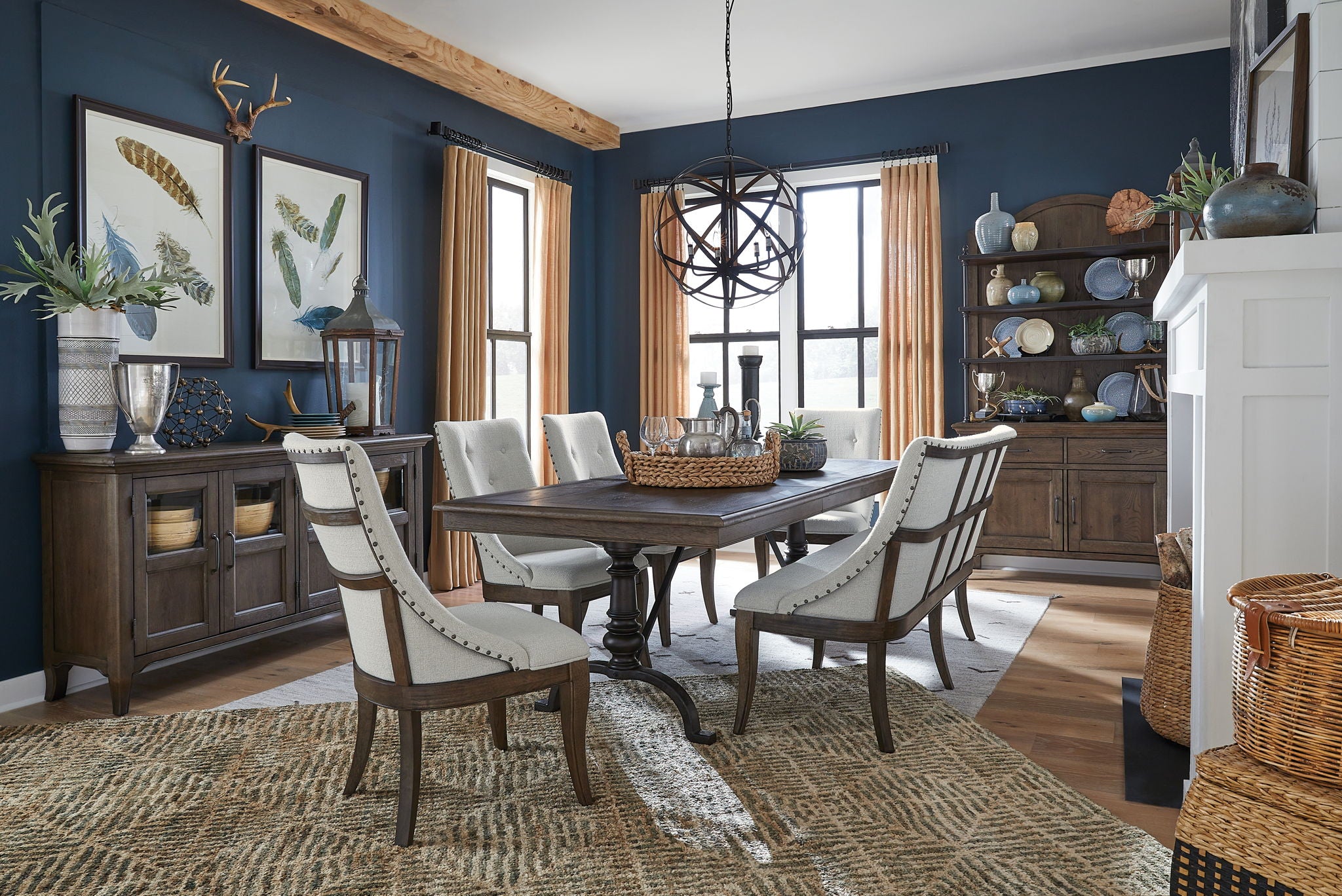 Roxbury Manor - Bench With Upholstered Seat and Back - Homestead Brown - Image 3