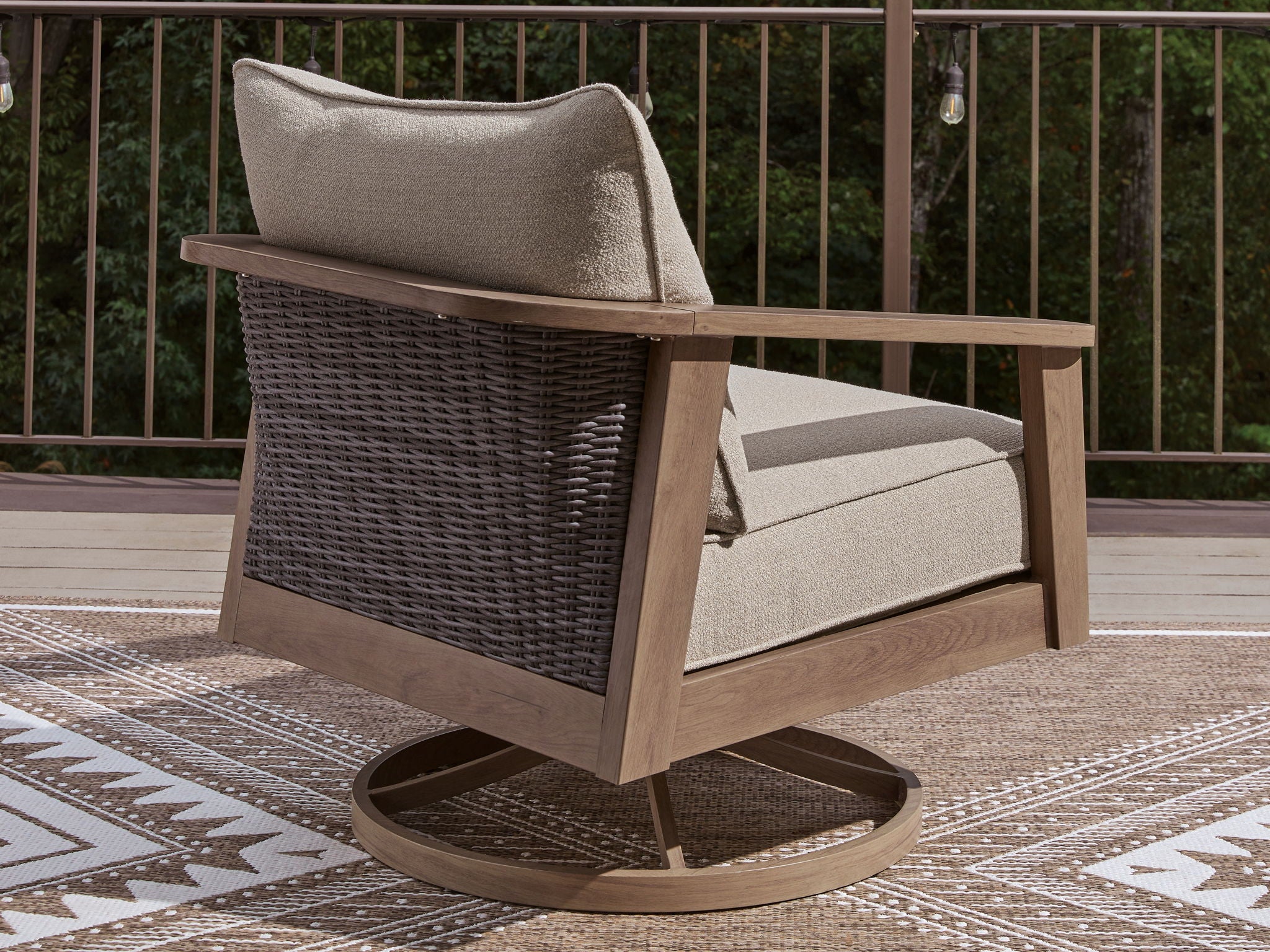 Harmony Headlands - Swivel Lounge With Cushion - Natural / Gray - Image 2