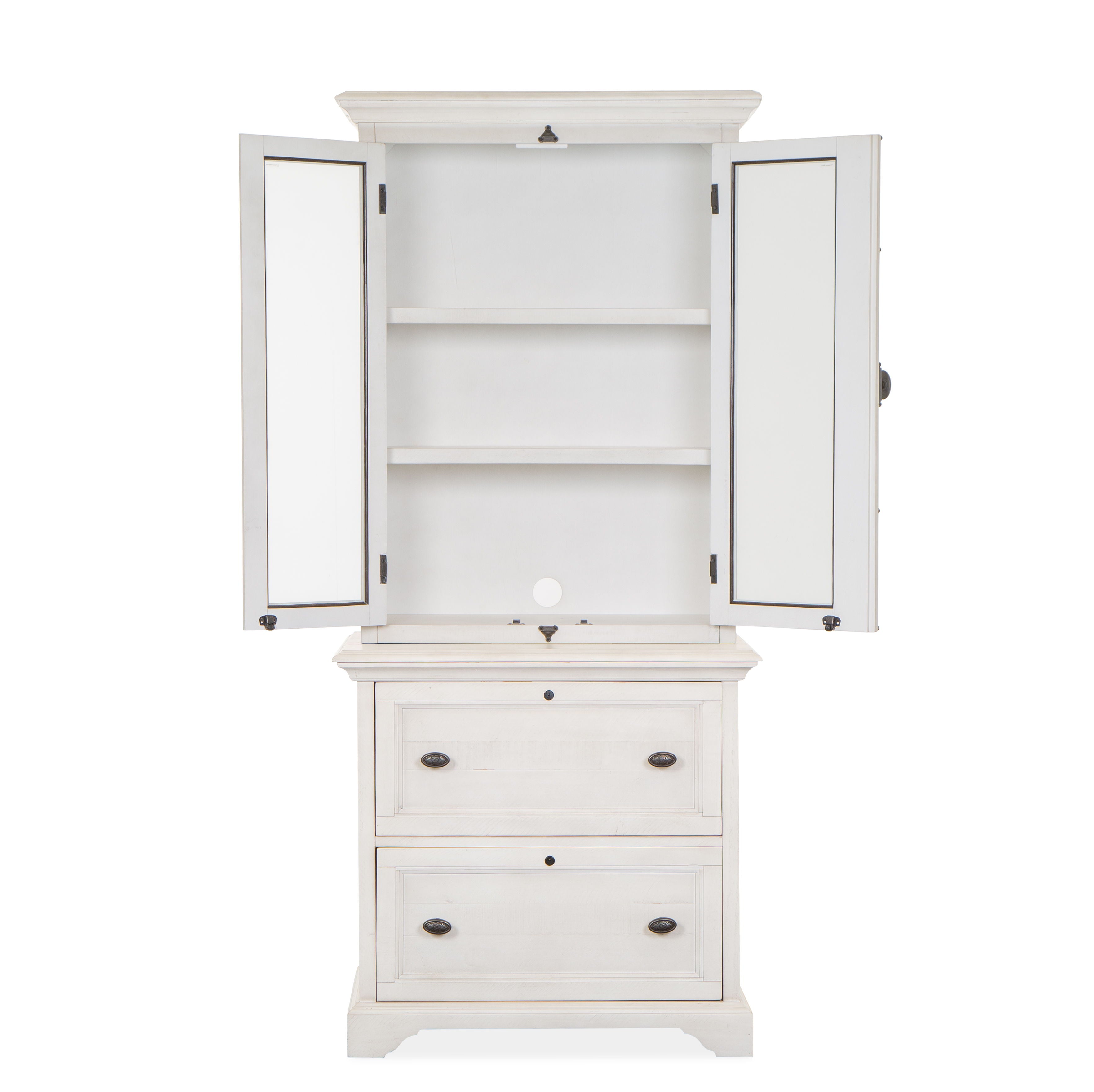 Bronwyn - Lateral File With Hutch - Alabaster - Image 3