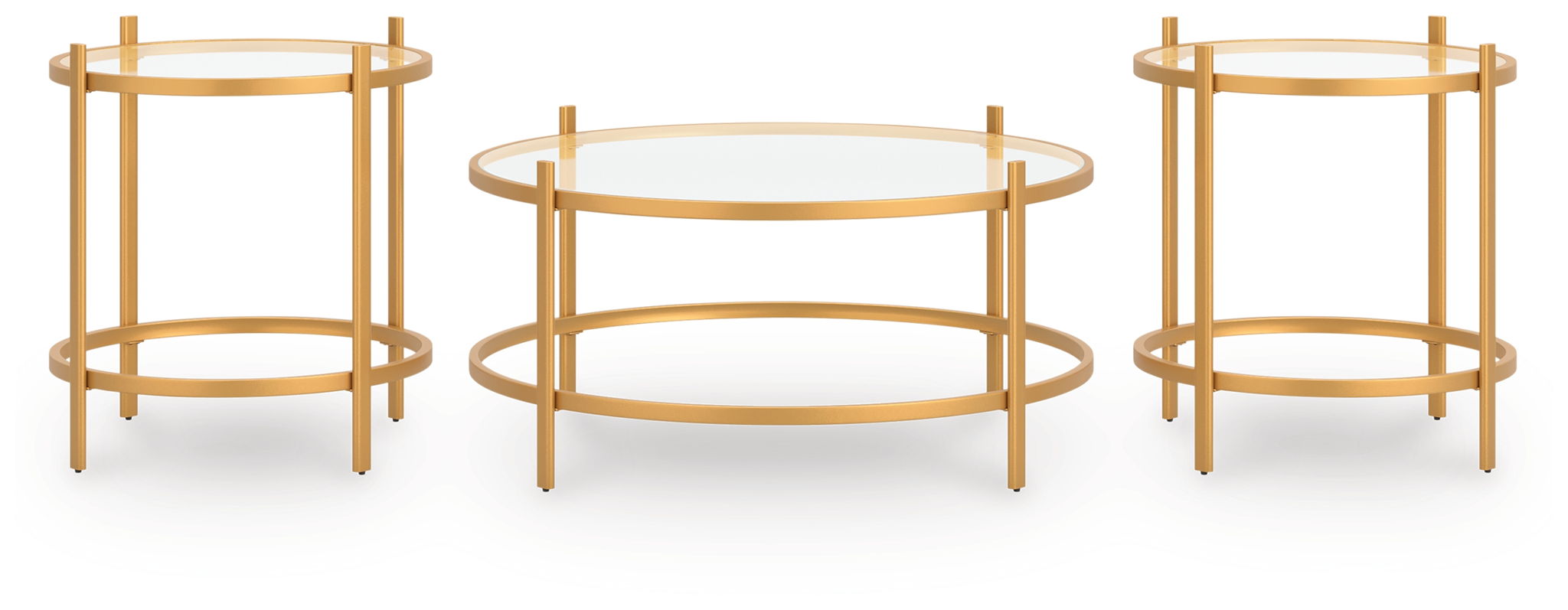Pearlox - Occasional Table Set (Set of 3) - Gold - Image 2